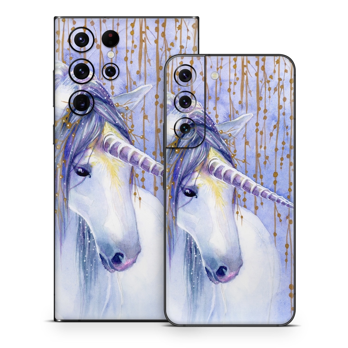 Samsung Galaxy S22 Series Skin design of Horse, Eyelash, Painting, Working animal, Line, Art, Paint, Snout, Pack animal, Illustration, with white, purple, brown, yellow colors
