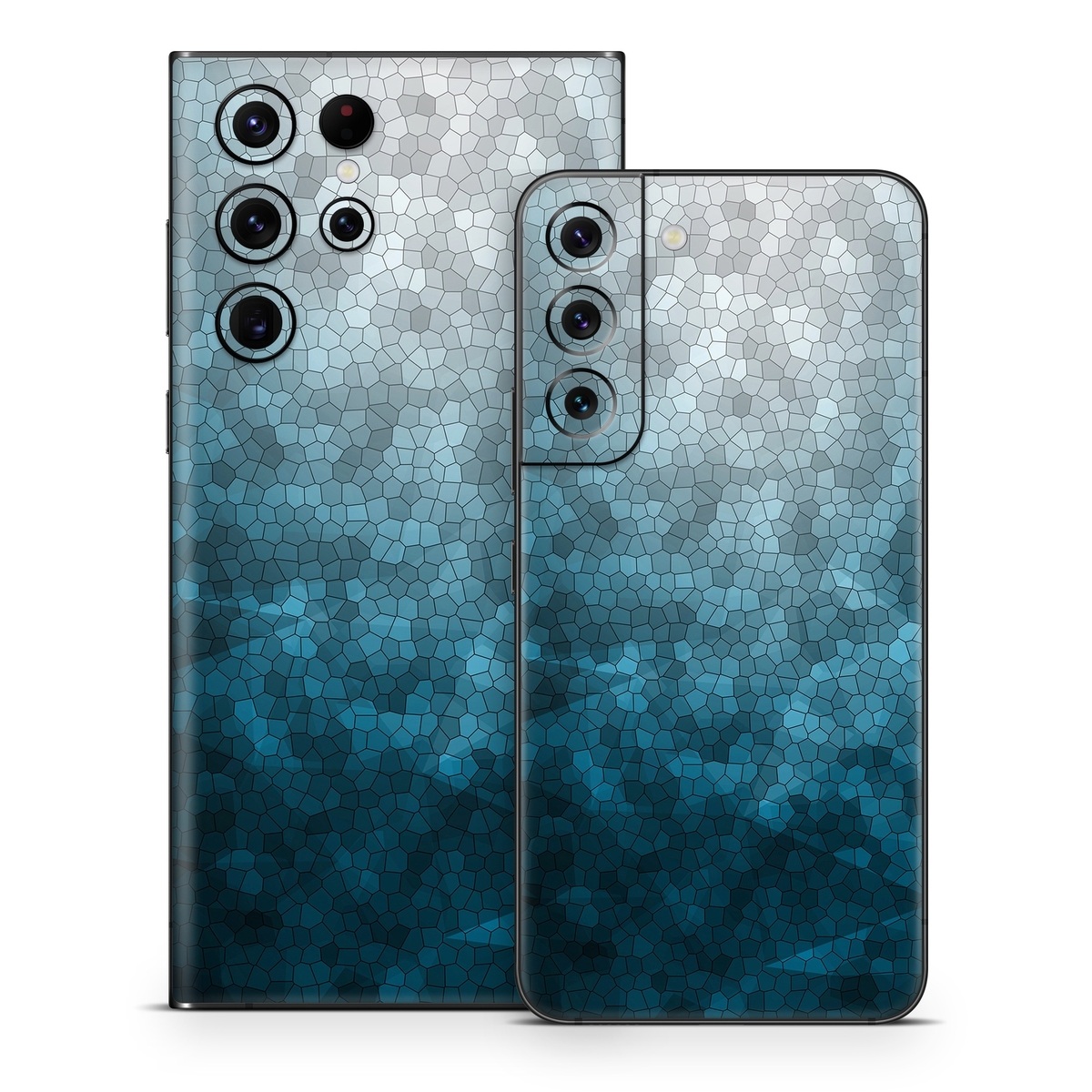 Samsung Galaxy S22 Series Skin design of Blue, Aqua, Turquoise, Green, Water, Teal, Sky, Azure, Pattern, Atmosphere, with blue, white, gray colors