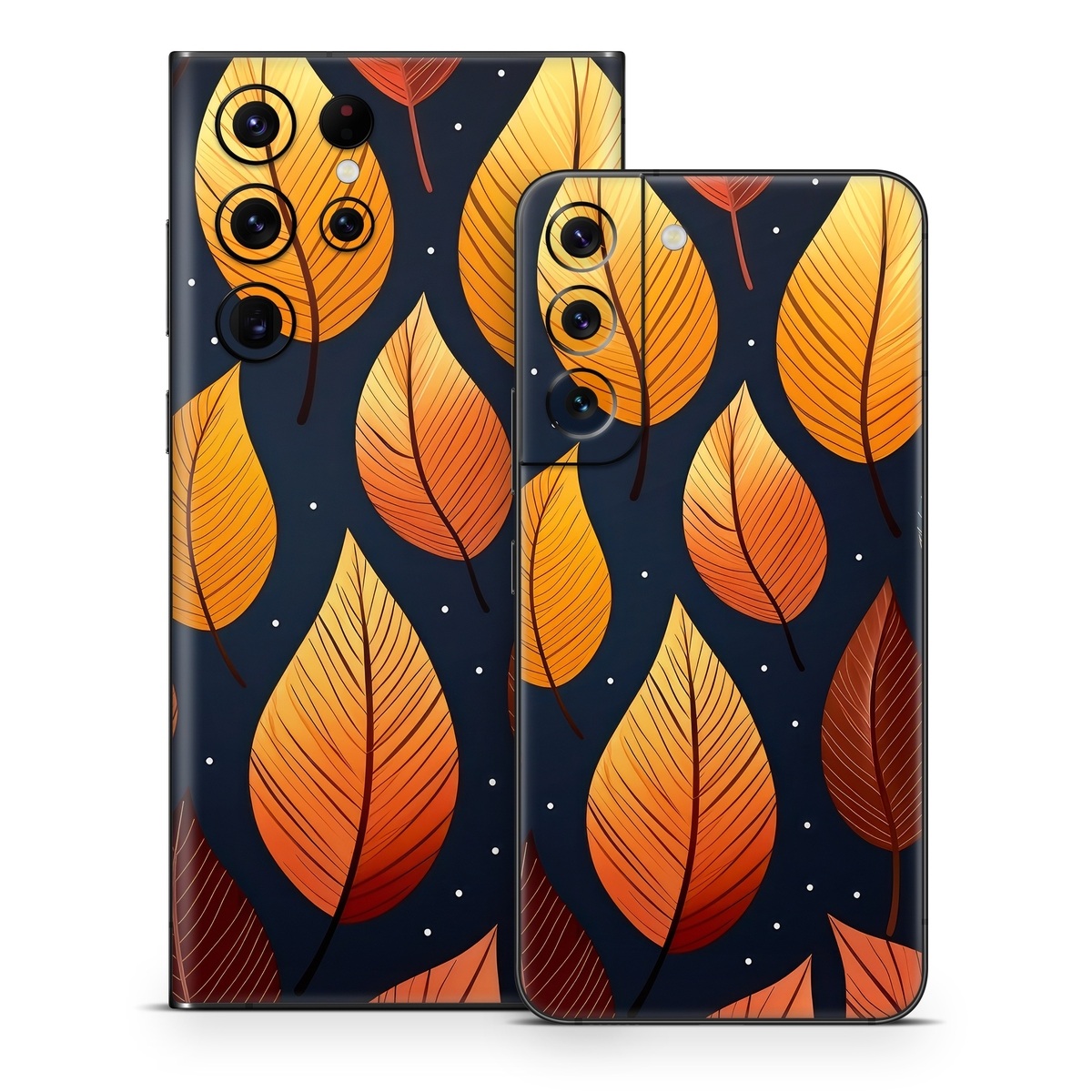 Samsung Galaxy S22 Series Skin design of Amber, Orange, Lighting, Sunlight, Font, Art, Material property, Symmetry, Wood, Circle, with yellow, orange, black, white, red colors