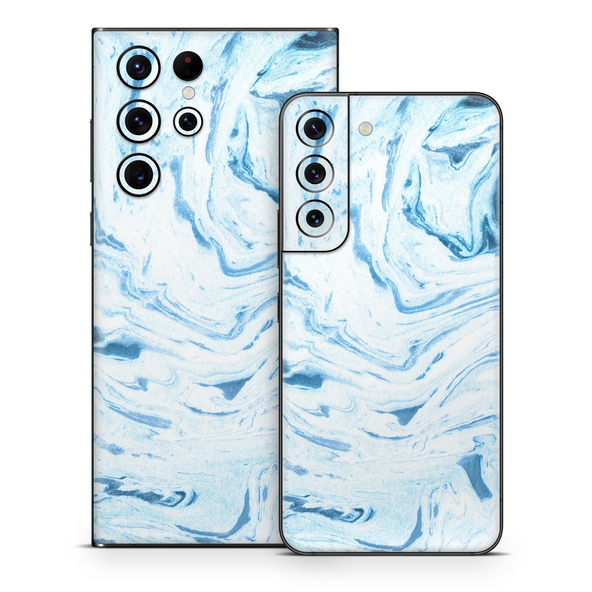 Samsung Galaxy S22 Series Skin design of Water, Aqua, Wind wave, Drawing, Painting, Wave, Pattern, Art, with blue colors