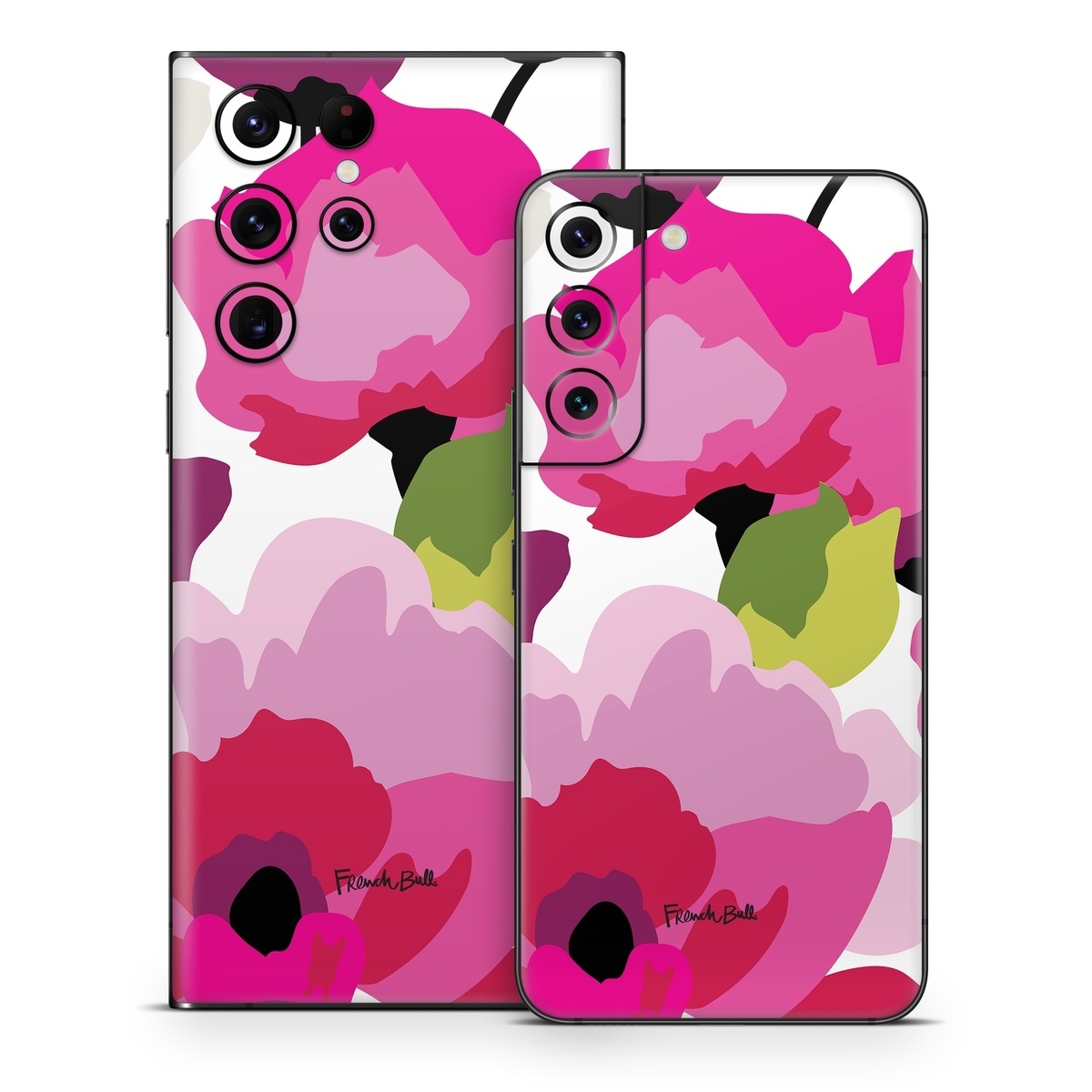 Samsung Galaxy S22 Series Skin design of Pink, Flower, Pattern, Petal, Plant, Floral design, Design, Botany, Magenta, Anemone, with white, pink, green, red colors