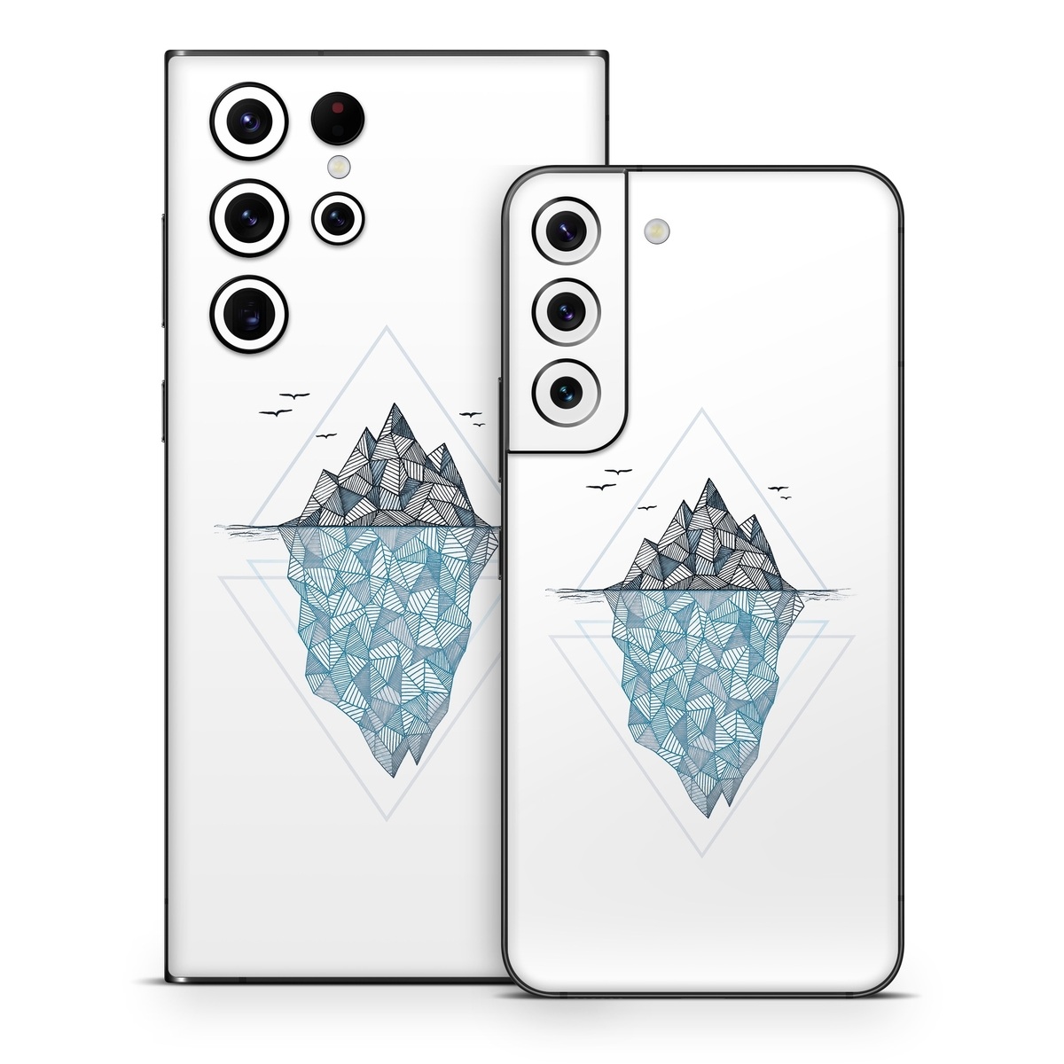 Samsung Galaxy S22 Series Skin design of Line, Illustration, Design, Symmetry, Pattern, Triangle, Art, with white, black, gray, blue colors