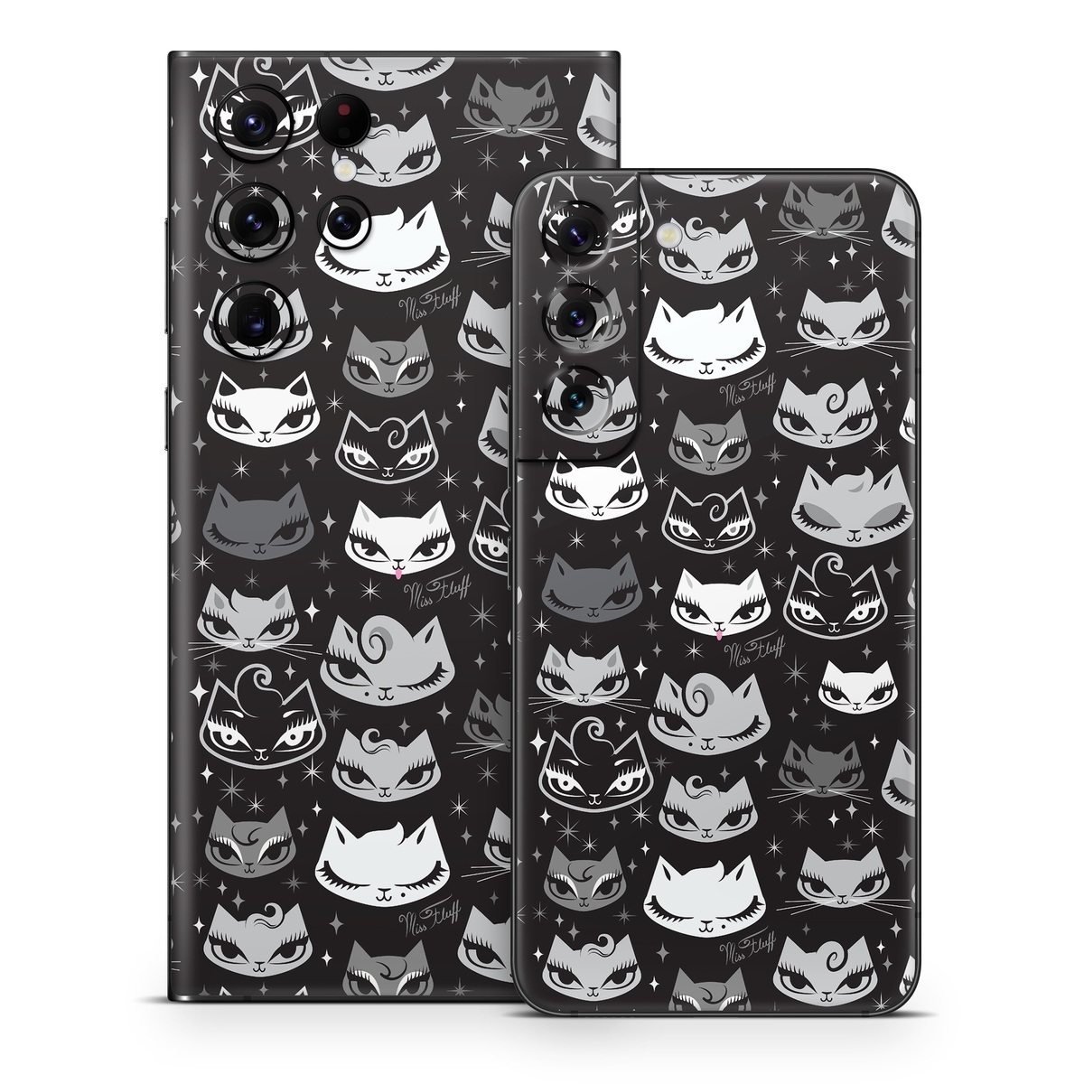 Samsung Galaxy S22 Series Skin design of Pattern, Design, Headgear, Hat, Smile, Team, Crowd, with black, white, gray colors