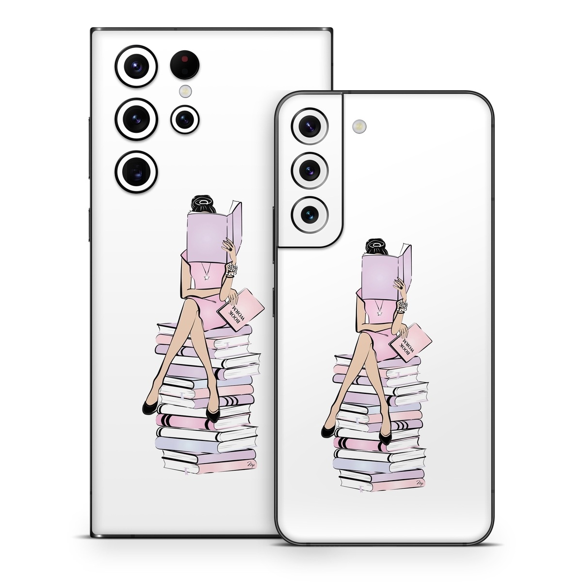 Samsung Galaxy S22 Series Skin design of Gesture, Art, Cartoon, Font, Drawing, Illustration, Painting, Fictional character, Animation, Diagram, with black, white, pink, purple, blue, yellow, brown colors