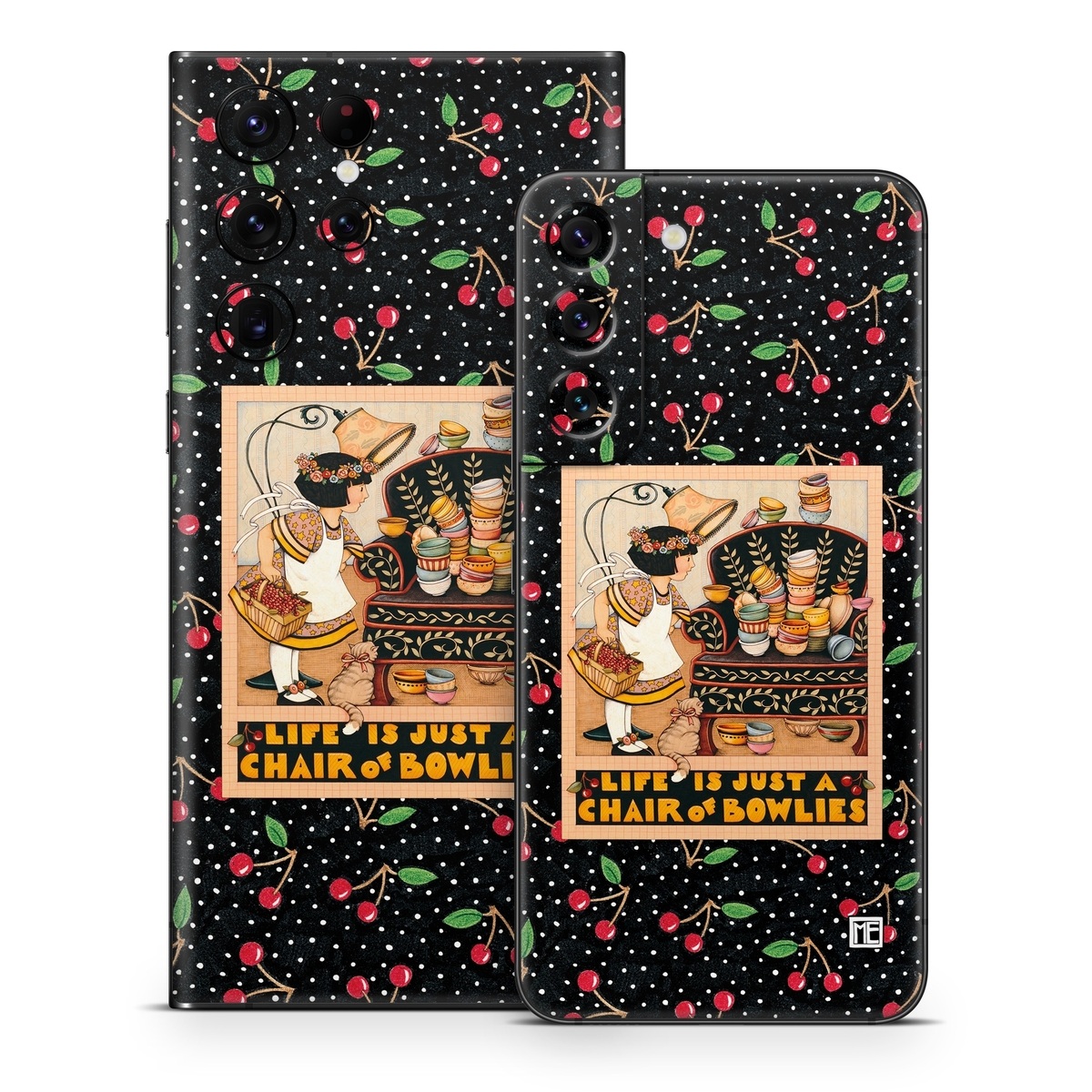 Samsung Galaxy S22 Series Skin design of Poster, Illustration, Christmas eve, Christmas, Art, with black, red, green, orange, yellow colors