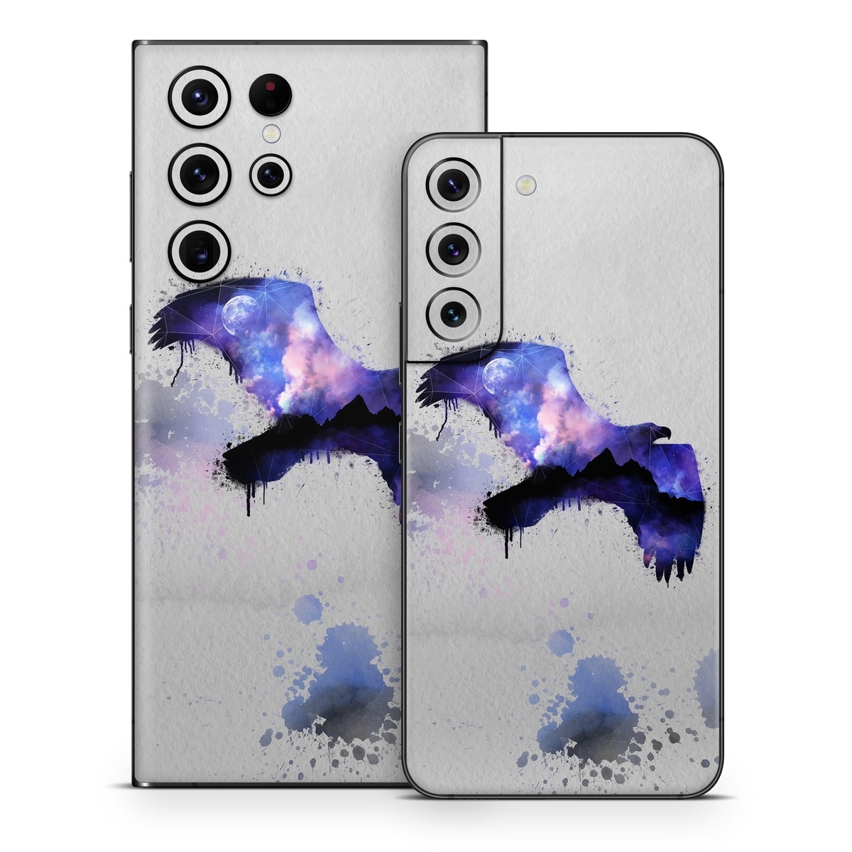 Samsung Galaxy S22 Series Skin design of Blue, Watercolor paint, Purple, Water, Graphic design, Illustration, Art, Ink, Painting, Electric blue, with gray, white, blue, black, purple colors