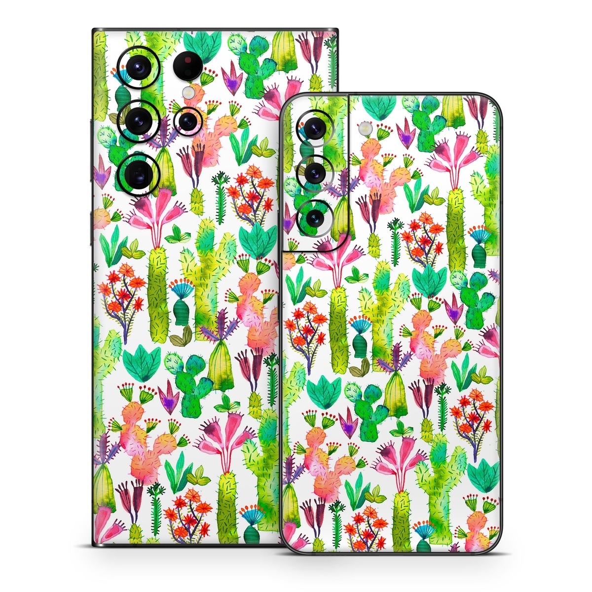 Samsung Galaxy S22 Series Skin design of Pattern, Floral design, Plant, Wildflower, Wrapping paper, with white, green, red, purple, pink, black colors