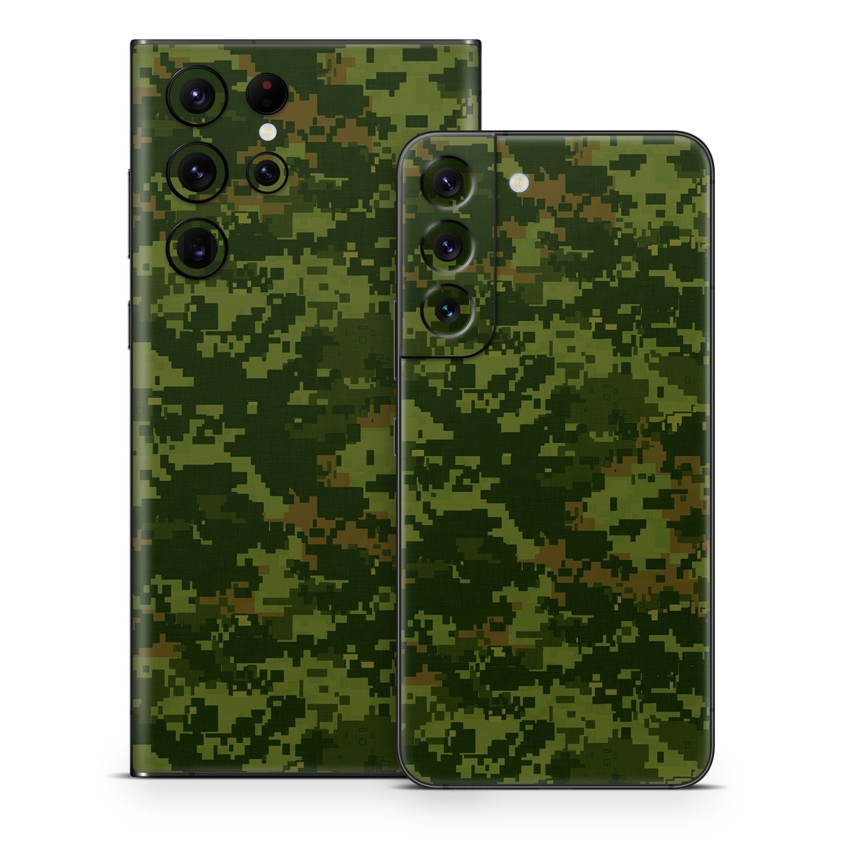 Samsung Galaxy S22 Series Skin design of Military camouflage, Green, Pattern, Uniform, Camouflage, Clothing, Design, Leaf, Plant, with green, brown colors