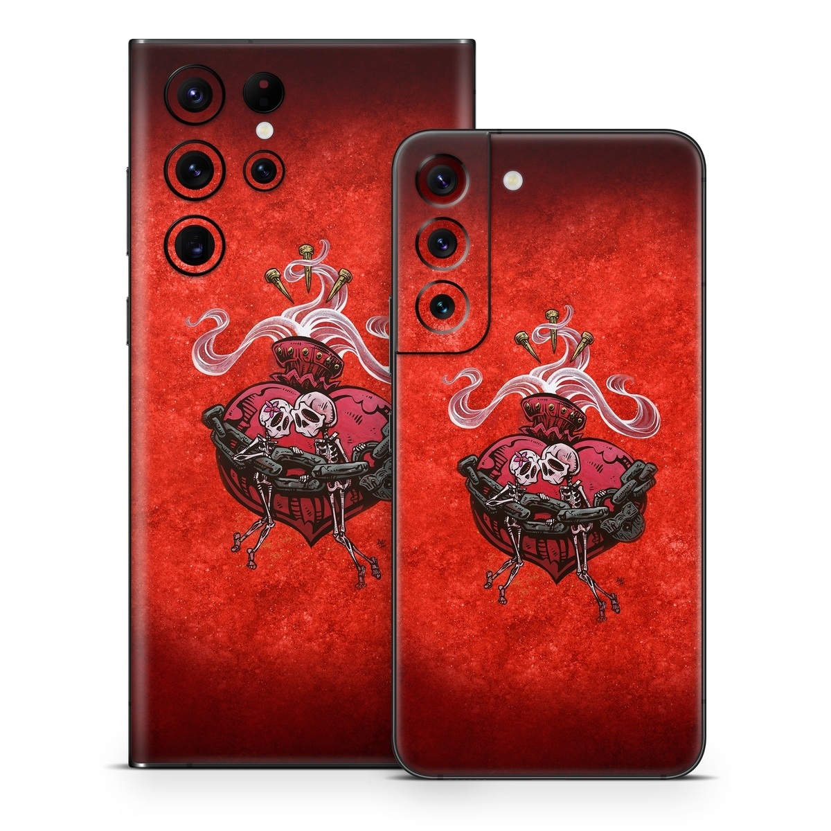 Samsung Galaxy S22 Series Skin design of Orange, Art, Font, Sleeve, Tints and shades, Symbol, Pattern, Logo, Magenta, Graphics, with black, red, white, gray colors