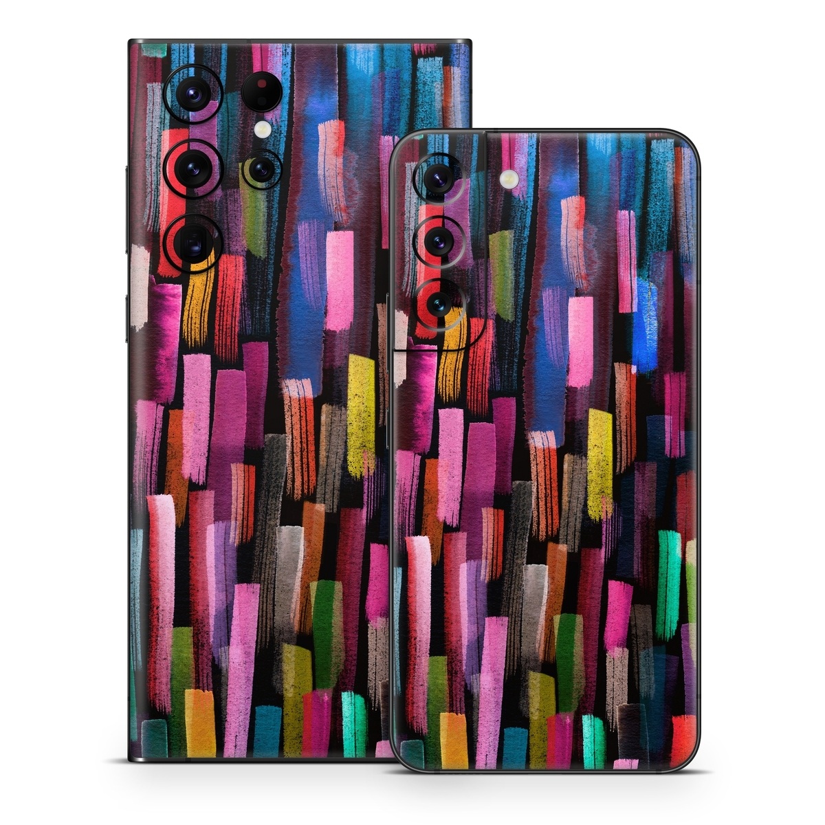 Samsung Galaxy S22 Series Skin design of Colorfulness, Textile, Art, Wood, Line, Material property, Font, Pattern, Tints and shades, Magenta, with black, blue, green, red, pink, yellow, orange, white, gray colors