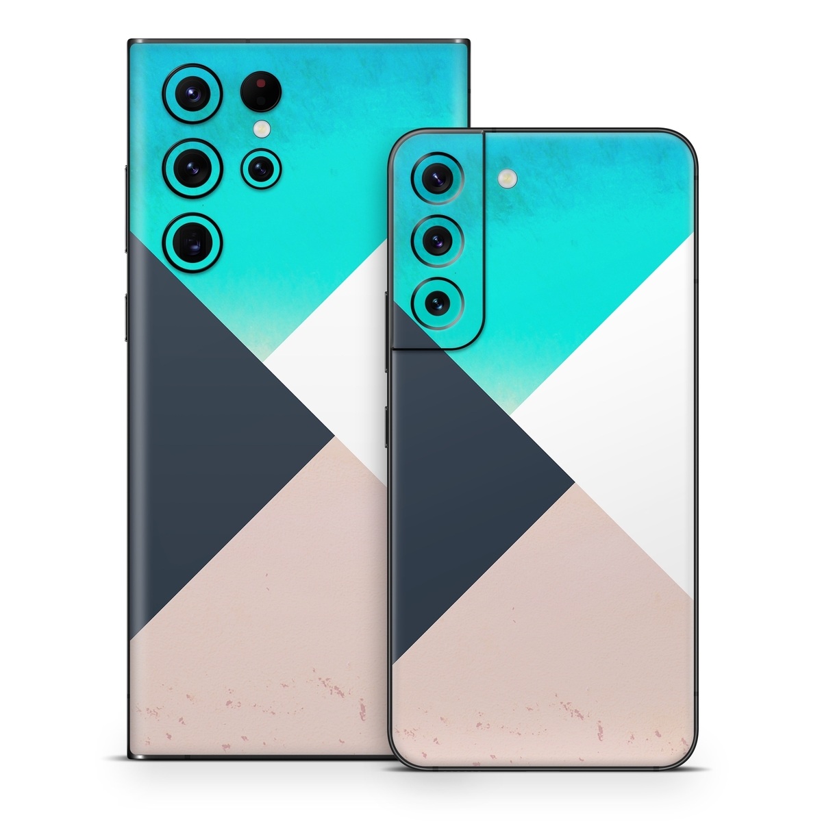 Samsung Galaxy S22 Series Skin design of Blue, Turquoise, Aqua, Line, Triangle, Design, Material property, Graphic design, Pattern, Architecture, with black, white, brown, blue colors