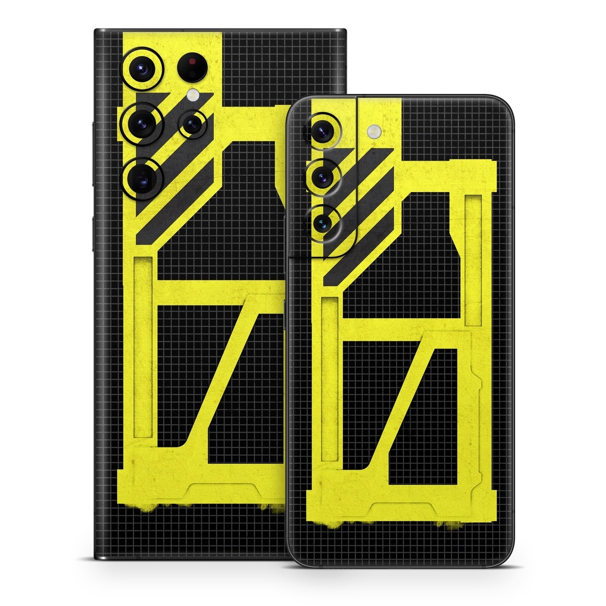 Samsung Galaxy S22 Series Skin design of Yellow, Green, Font, Pattern, Graphic design, with black, yellow, gray, blue, green colors