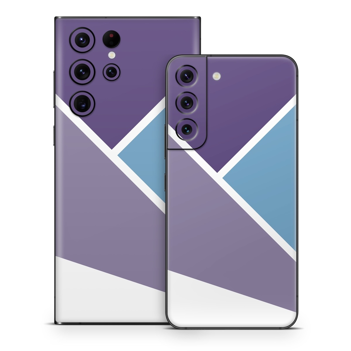 Samsung Galaxy S22 Series Skin design of Violet, Purple, Turquoise, Line, Pattern, Design, Graphic design, Font, Triangle, Magenta, with white, blue, purple colors