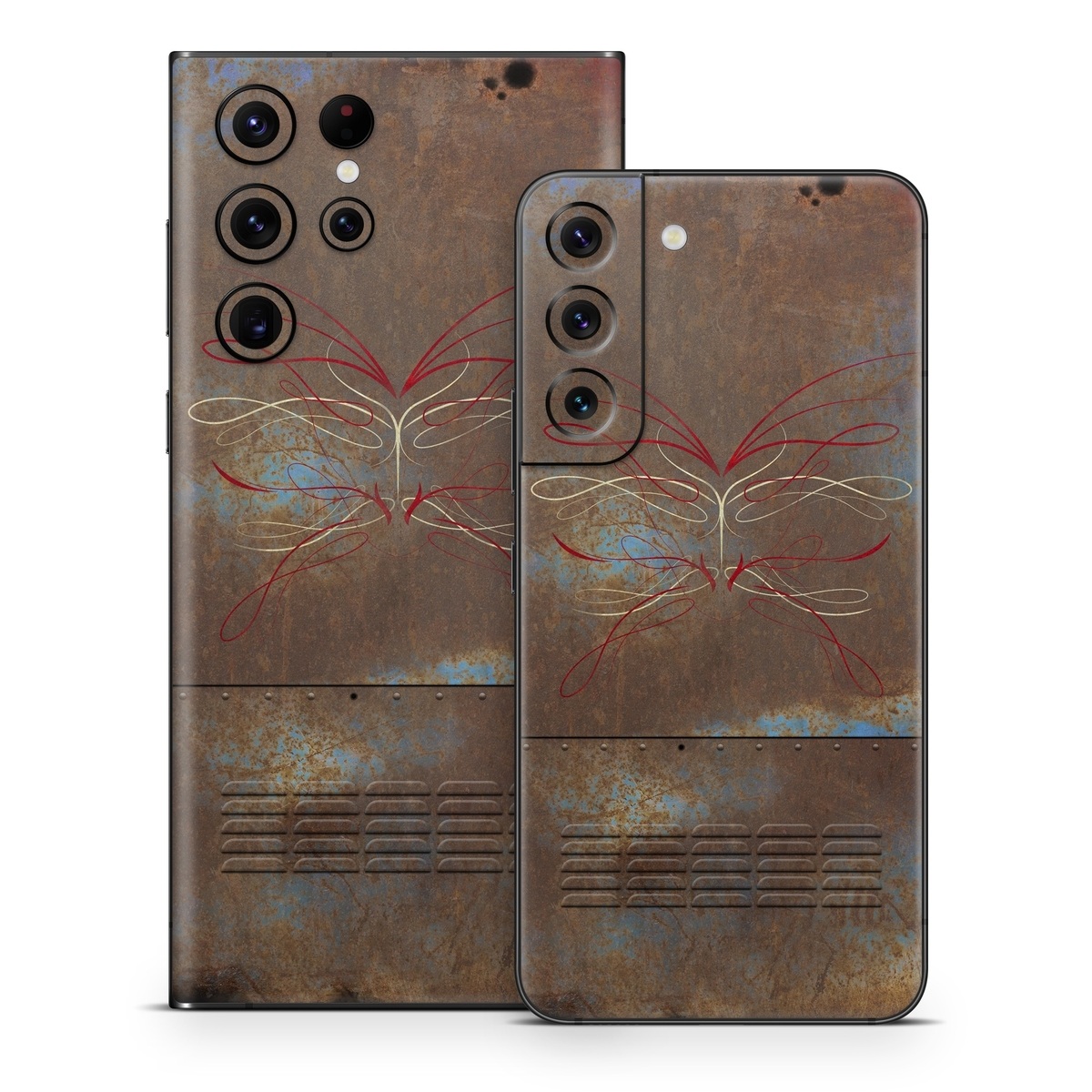 Samsung Galaxy S22 Series Skin design of Line, Visual arts, Symmetry, Concrete, Tints and shades, Painting, Art, with blue, red, yellow, brown, black colors