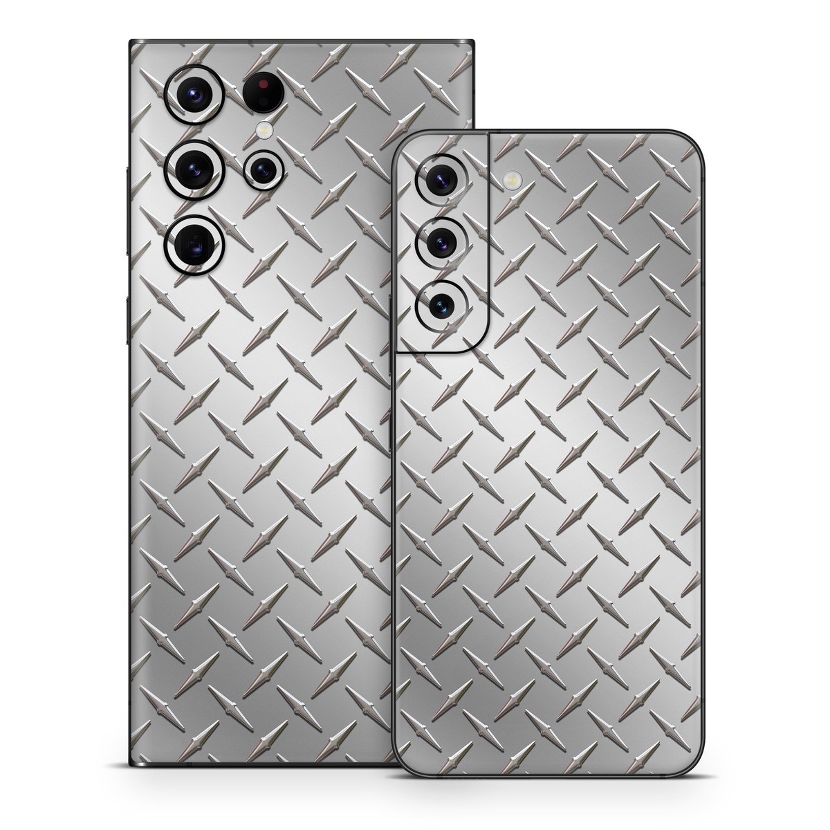 Samsung Galaxy S22 Series Skin design of Pattern, Metal, Line, Design, Steel, Parallel, Tile, Beige, Flooring, with gray colors