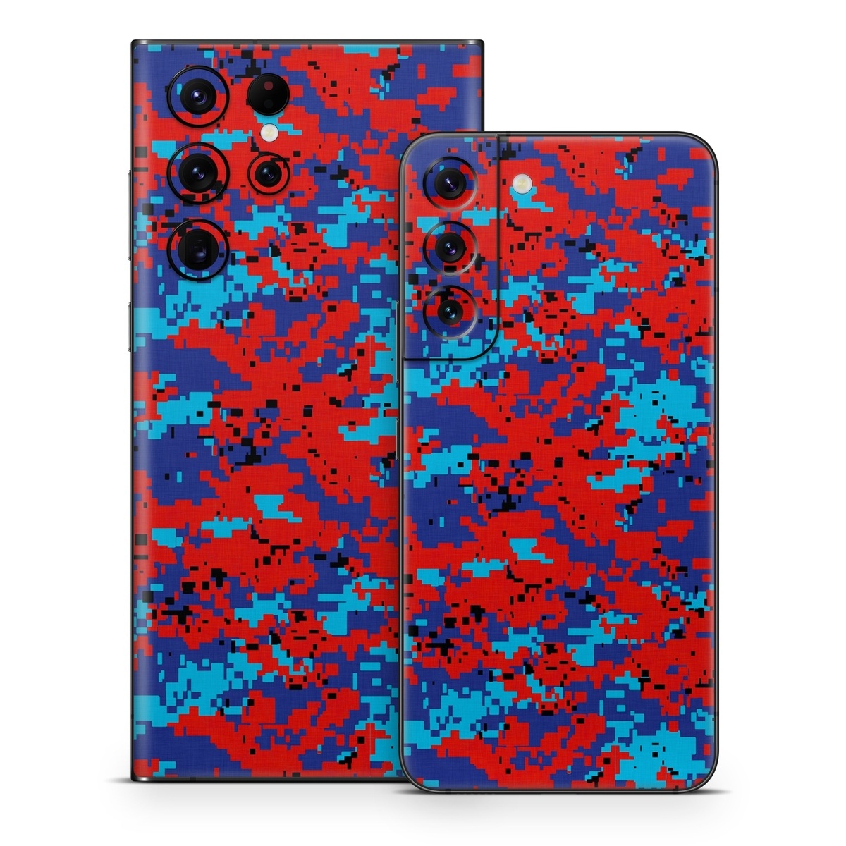 Samsung Galaxy S22 Series Skin design of Blue, Red, Pattern, Textile, Electric blue, with blue, red colors