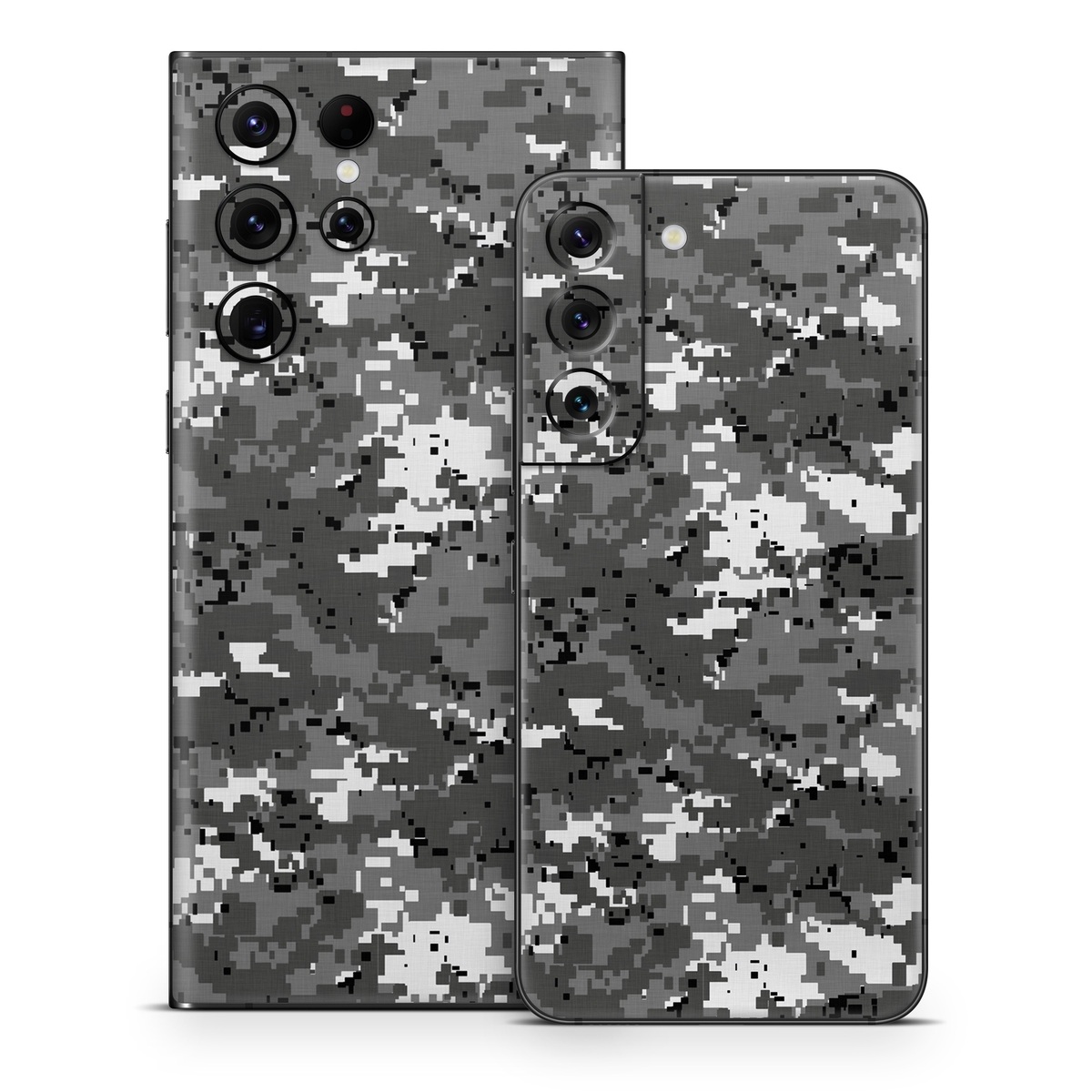 Samsung Galaxy S22 Series Skin design of Military camouflage, Pattern, Camouflage, Design, Uniform, Metal, Black-and-white, with black, gray colors