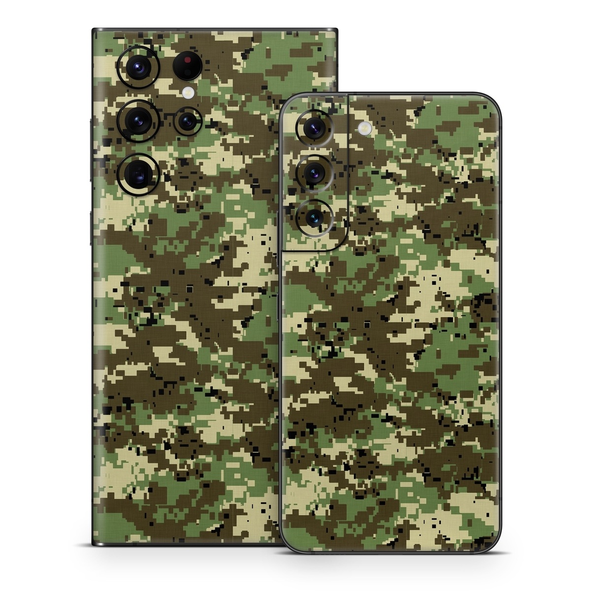 Samsung Galaxy S22 Series Skin design of Military camouflage, Pattern, Camouflage, Green, Uniform, Clothing, Design, Military uniform, with black, gray, green colors