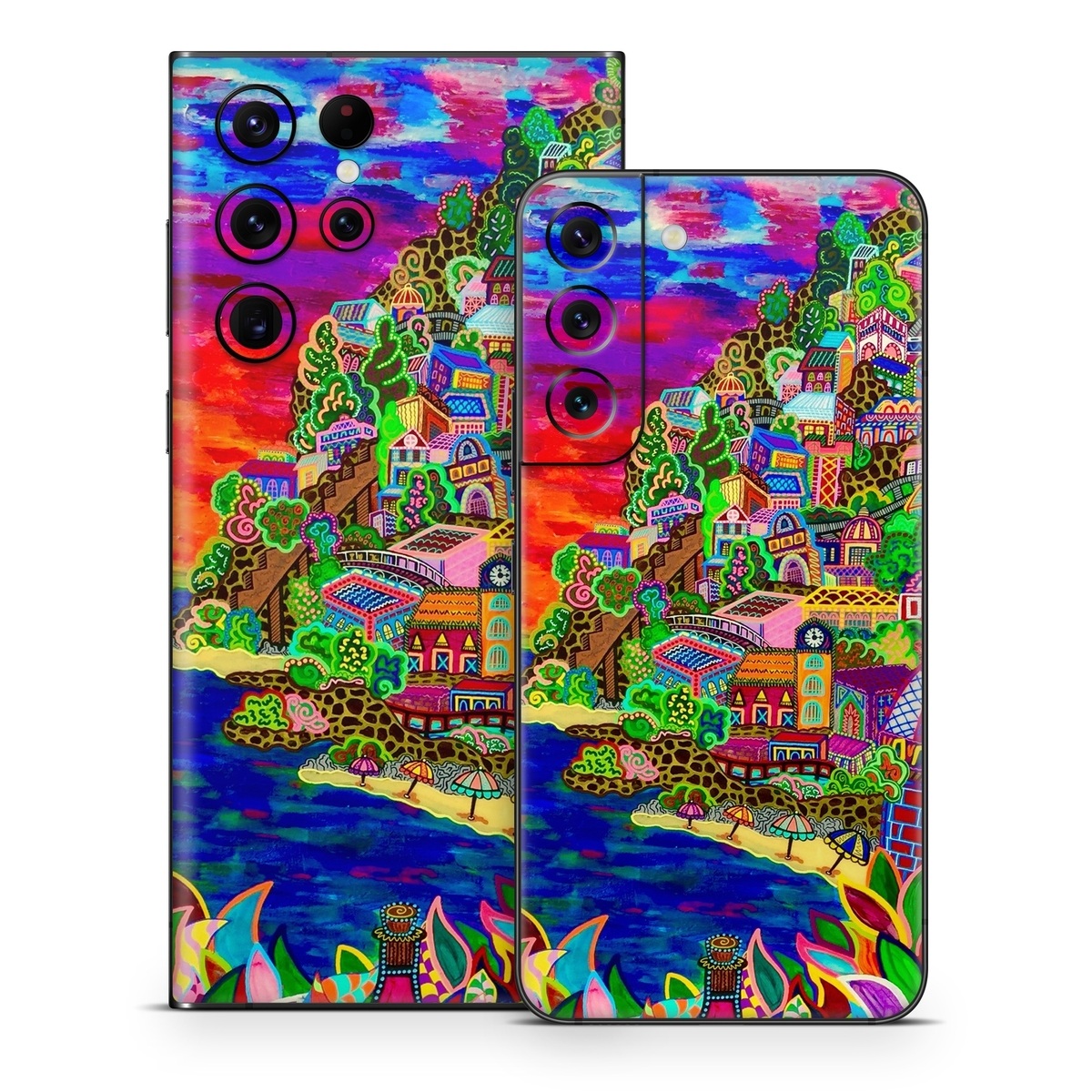 Samsung Galaxy S22 Series Skin design of Art, Modern art, Visual arts, Painting, with red, blue, yellow, purple, white, green, orange colors