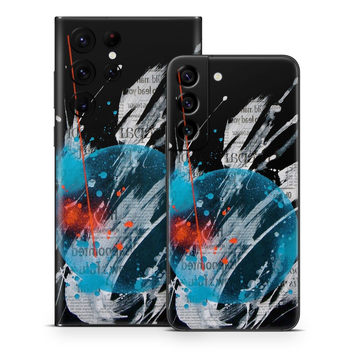 Samsung Galaxy S22 Series Skin design of Graphic design, Illustration, Graphics, Design, Art, Space, World, with black, gray, blue, red colors