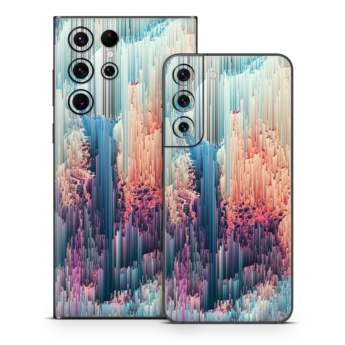 Samsung Galaxy S22 Series Skin design of Blue, Pink, Sky, Turquoise, Design, Rock, Textile, Photography, Cloud, Winter, with white, blue, purple, pink, red colors