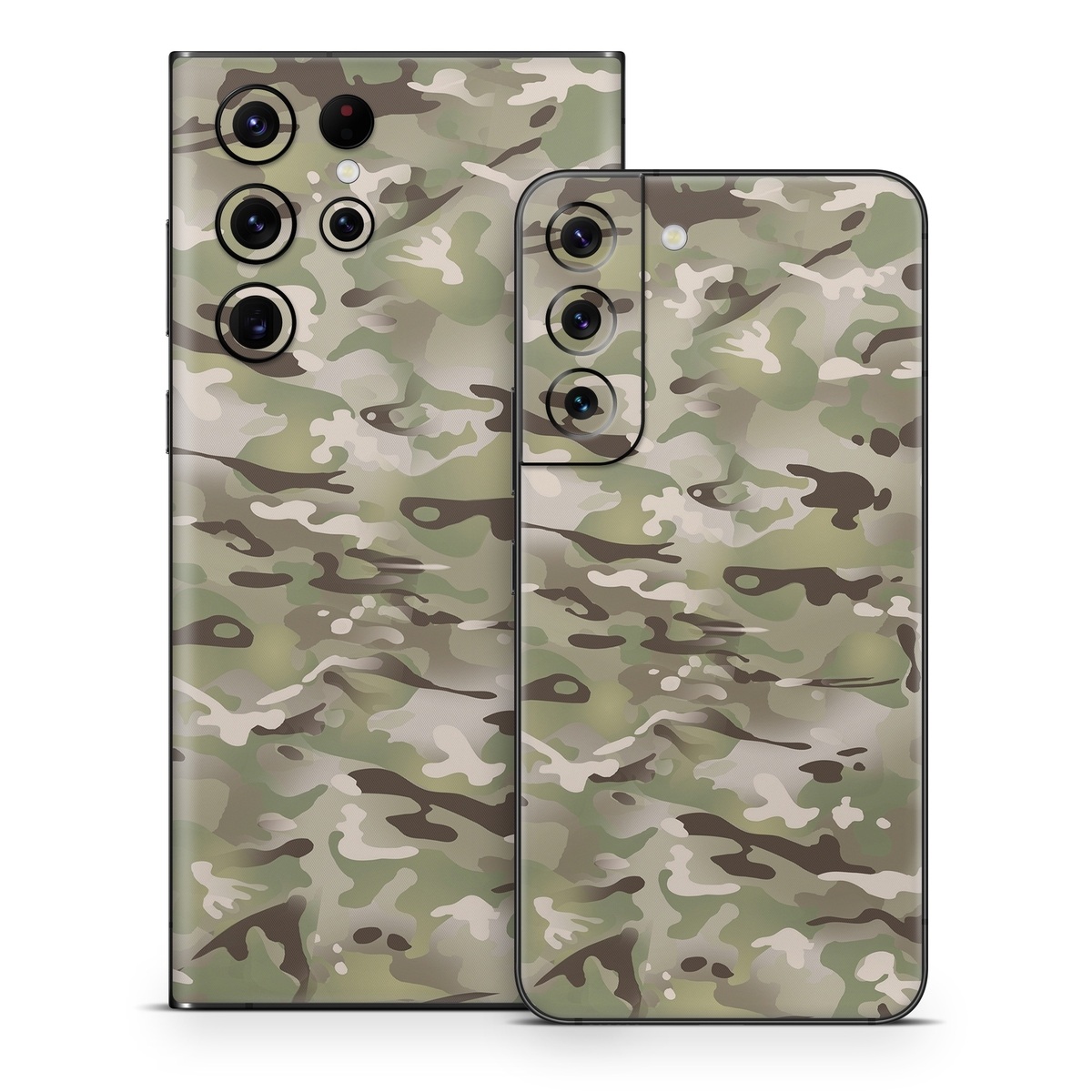 Samsung Galaxy S22 Series Skin design of Military camouflage, Camouflage, Pattern, Clothing, Uniform, Design, Military uniform, Bed sheet, with gray, green, black, red colors