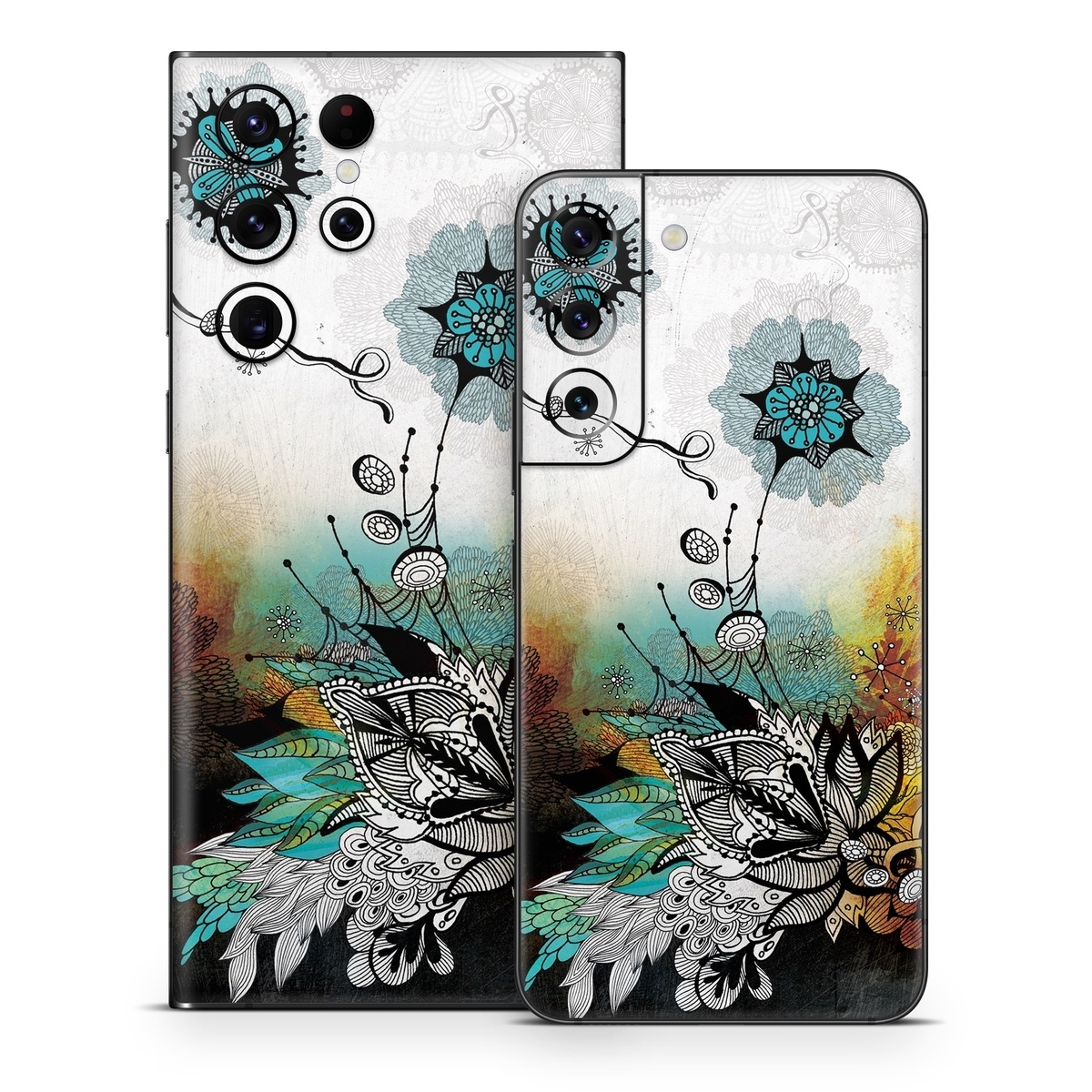 Samsung Galaxy S22 Series Skin design of Graphic design, Illustration, Art, Design, Visual arts, Floral design, Font, Graphics, Modern art, Painting, with black, gray, red, green, blue colors