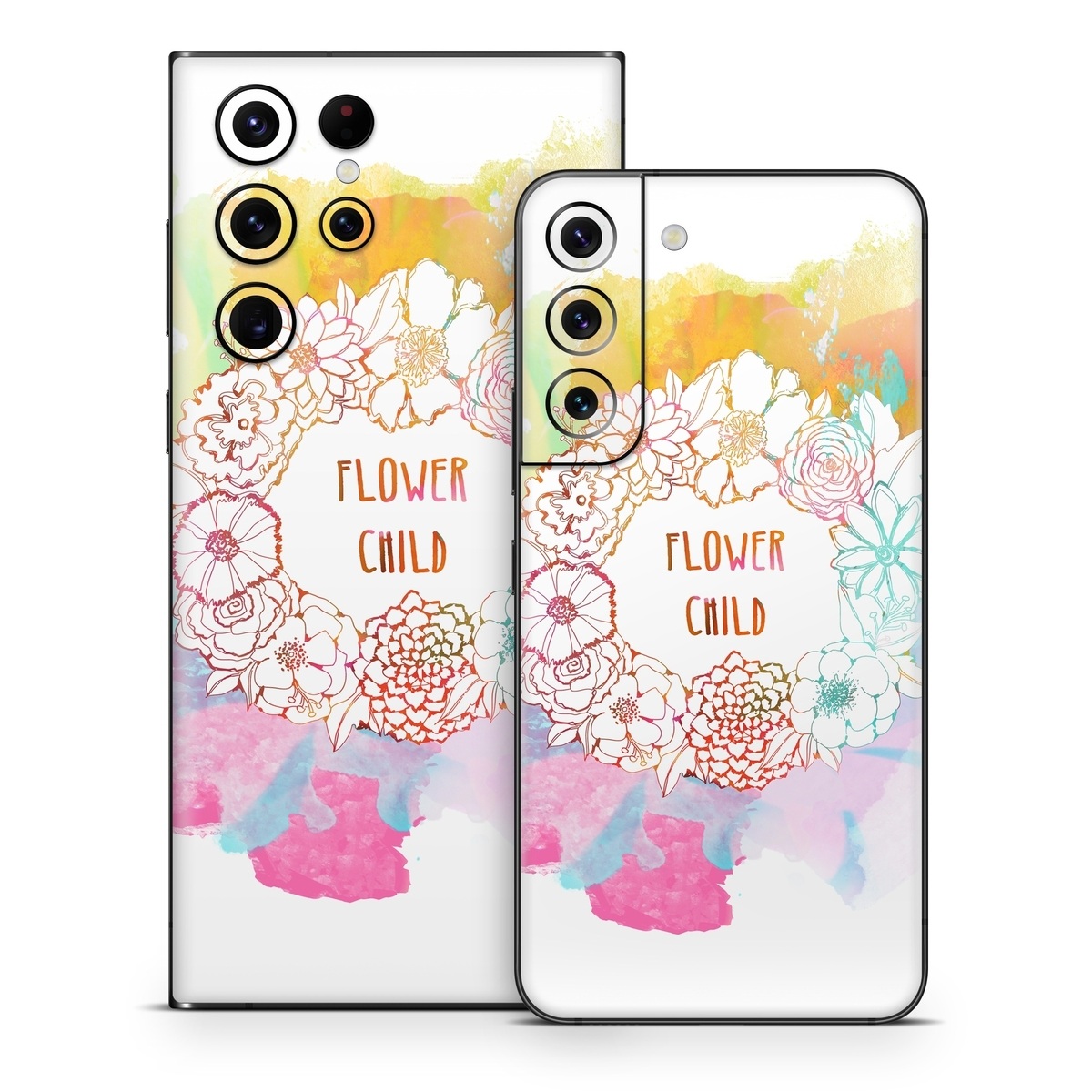 Samsung Galaxy S22 Series Skin design of Heart, Illustration, Clip art, with yellow, orange, pink, blue, red colors