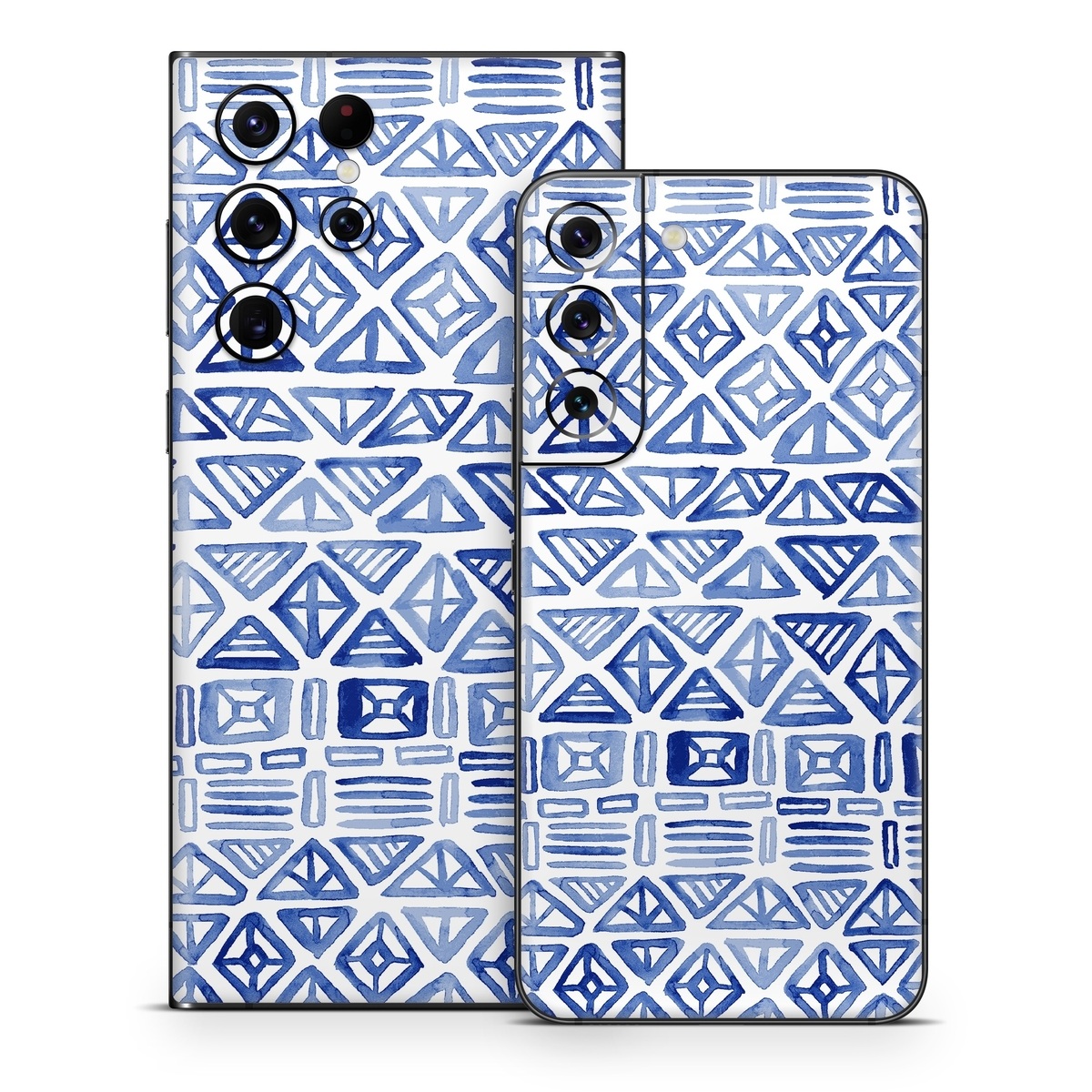 Samsung Galaxy S22 Series Skin design of Pattern, Line, Design, Symmetry, Visual arts, Parallel, with white, blue colors