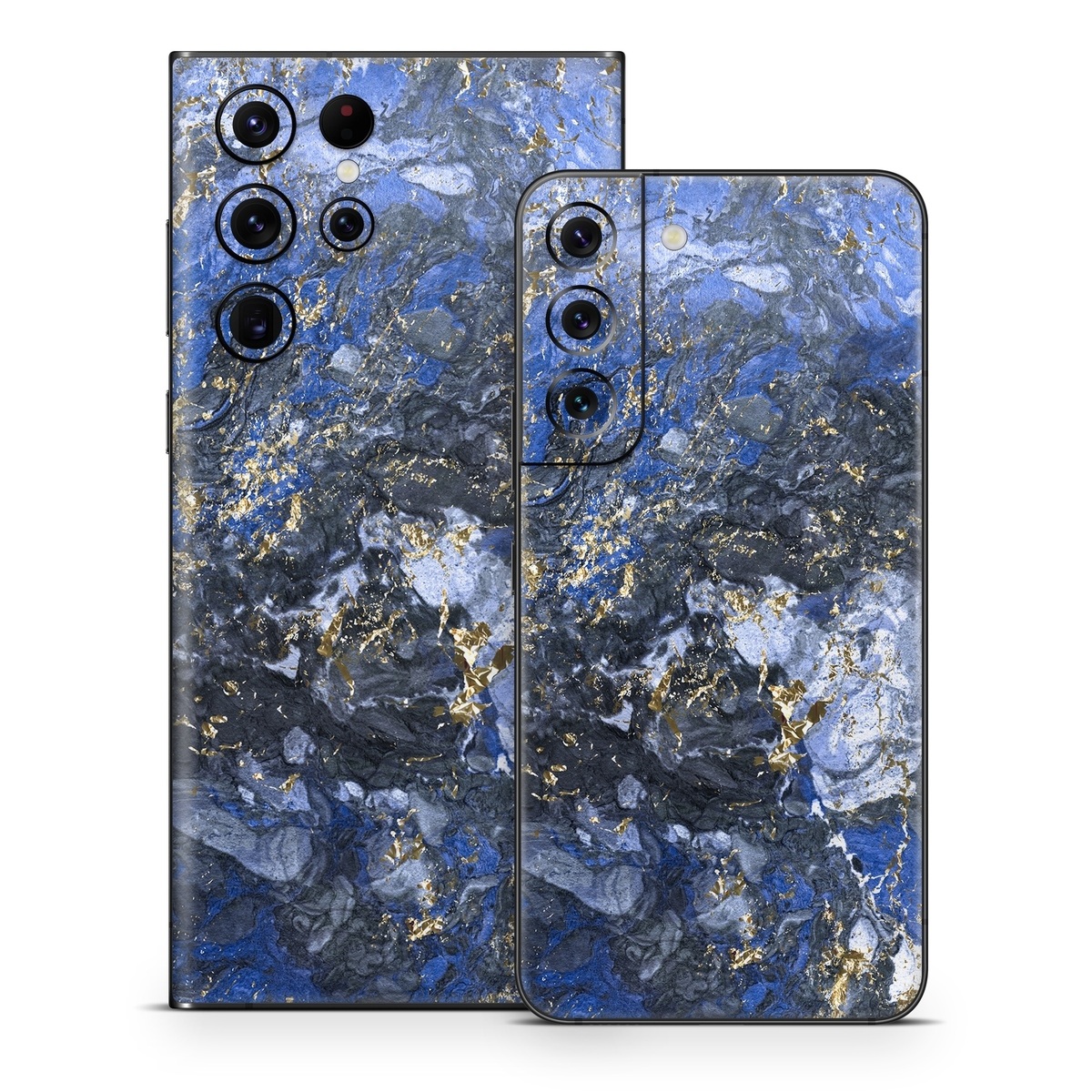 Samsung Galaxy S22 Series Skin design of Blue, Water, Cobalt blue, Rock, Painting, Geology, Electric blue, Mineral, Pattern, Acrylic paint, with black, blue, yellow, white, gray colors