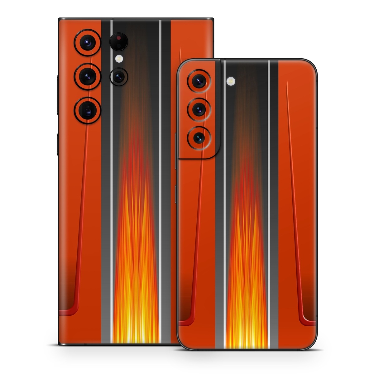 Samsung Galaxy S22 Series Skin design of Orange, Red, Line, Material property, Rectangle, Automotive lighting, with red, black, orange, gray colors