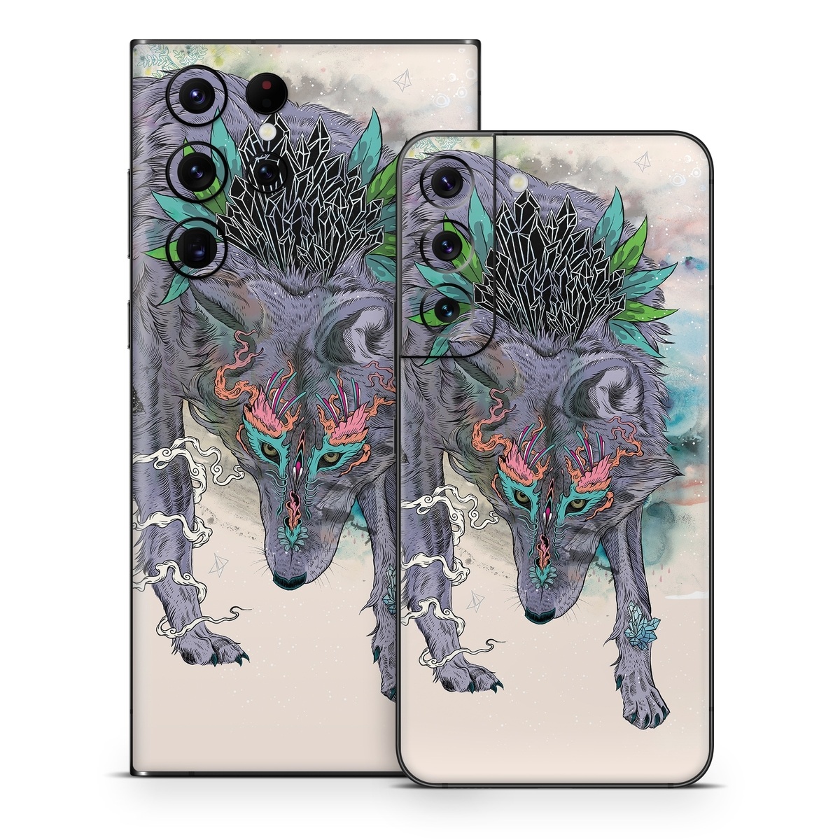 Samsung Galaxy S22 Series Skin design of Illustration, Boar, Art, Drawing, Fictional character, Sketch, Suidae, with gray, pink, black, blue, yellow colors
