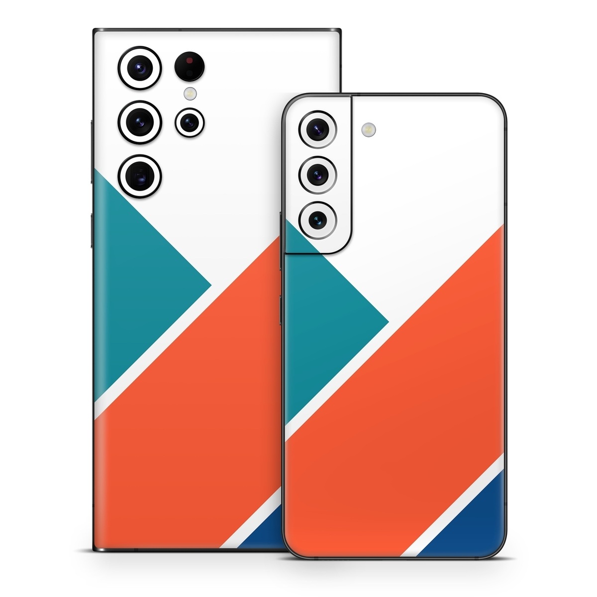 Samsung Galaxy S22 Series Skin design of Blue, Orange, Line, Turquoise, Flag, Electric blue, Pattern, Parallel, with white, blue, red, orange, green colors