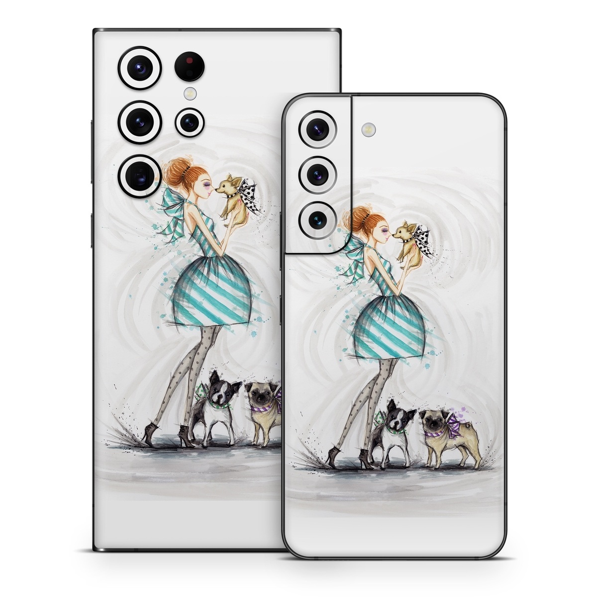 Samsung Galaxy S22 Series Skin design of Illustration, Cartoon, Drawing, Art, Costume design, Fictional character, Fashion illustration, Sketch, with gray, black, white, blue, gray, yellow, brown colors