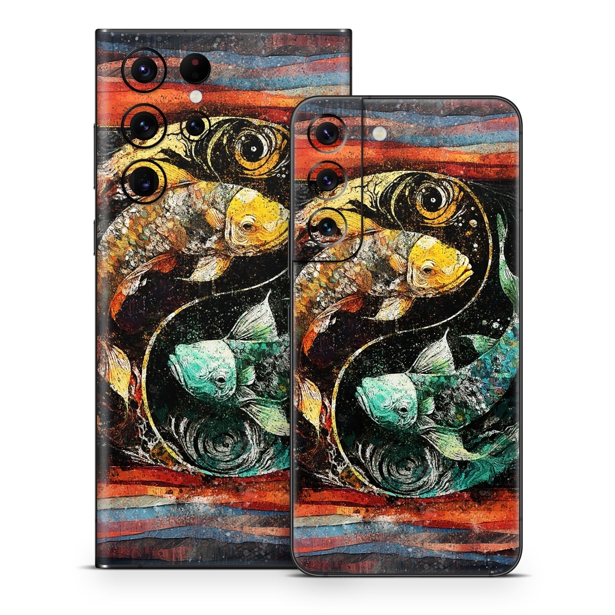 Samsung Galaxy S22 Series Skin design of Art paint, Paint, Painting, Art, Creative arts, Pattern, Visual arts, Mural, Illustration, Graphics, with black, red, blue, yellow, green, orange, purple colors