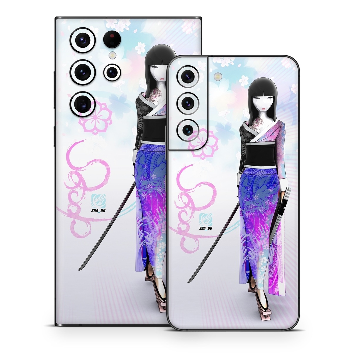 Samsung Galaxy S22 Series Skin design of Clothing, Fashion illustration, Fashion model, Pink, Fashion, Purple, Fashion design, Dress, Barbie, Illustration, with white, pink, purple, black, blue colors