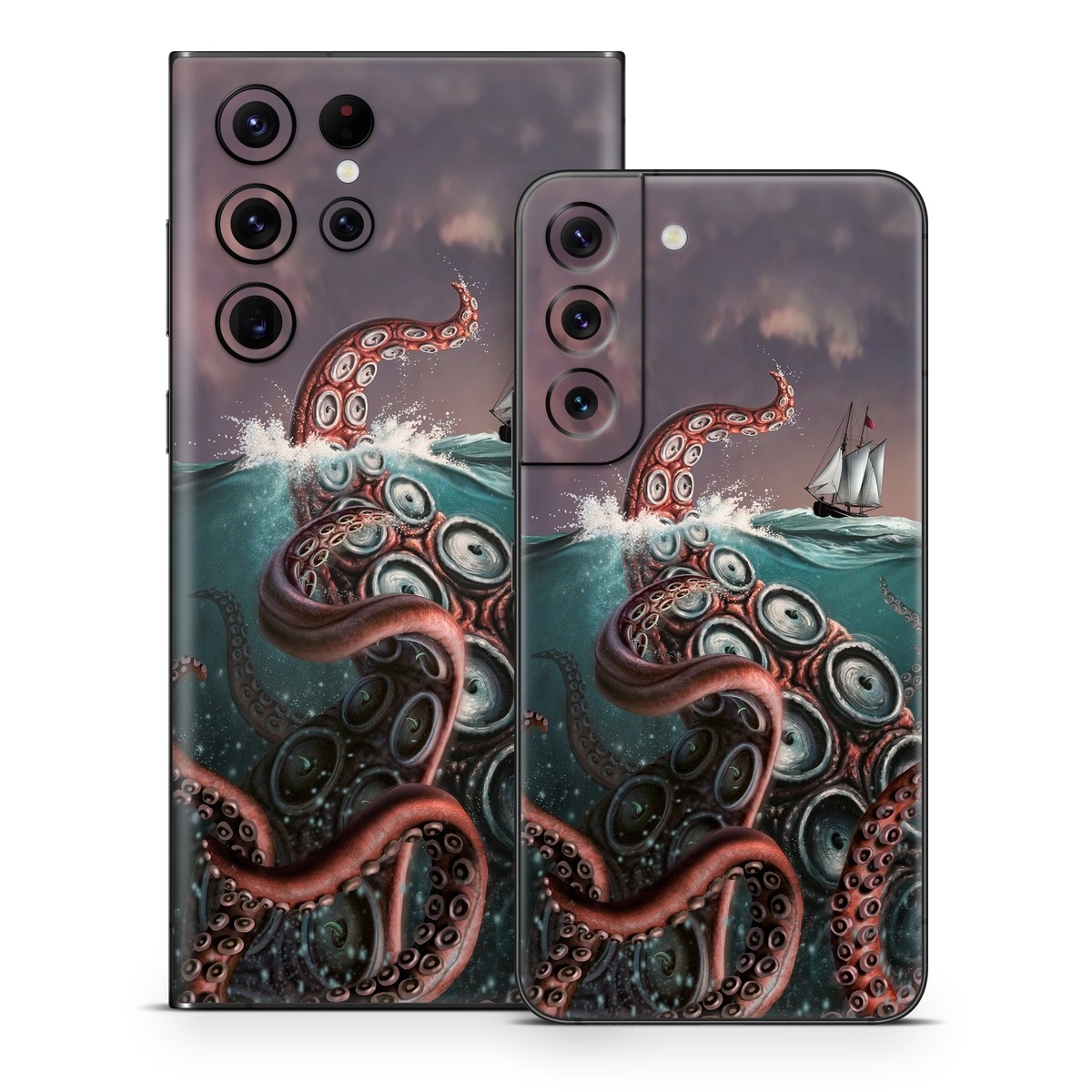  Skin design of Octopus, Water, Illustration, Wind wave, Sky, Graphic design, Organism, Cephalopod, Cg artwork, giant pacific octopus, with blue, gray, white, brown, red colors