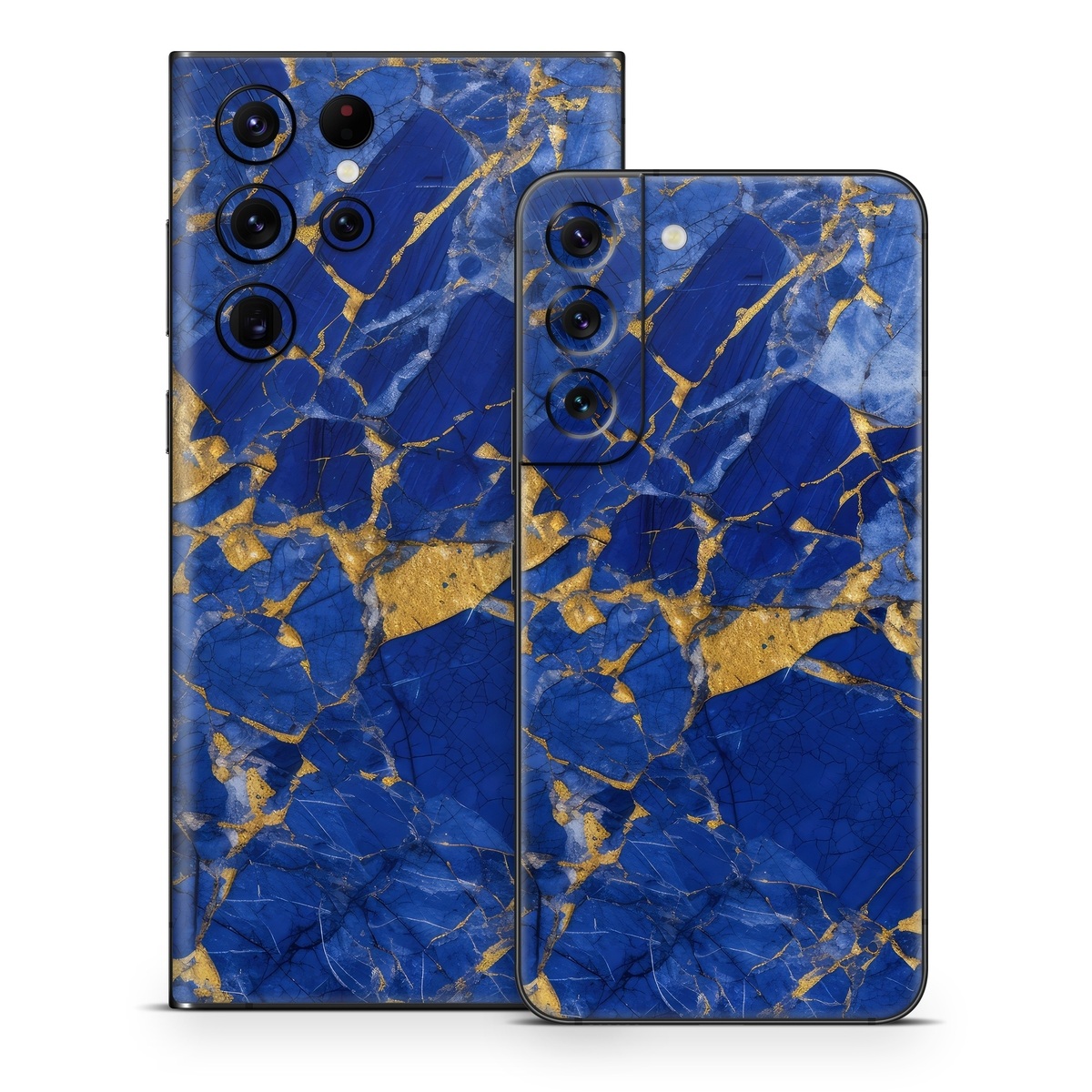 Samsung Galaxy S22 Series Skin design of Liquid, Blue, Azure, Fluid, Pattern, Electric blue, Tints and shades, Transparent material, Water, Symmetry, with blue, yellow, brown, orange colors
