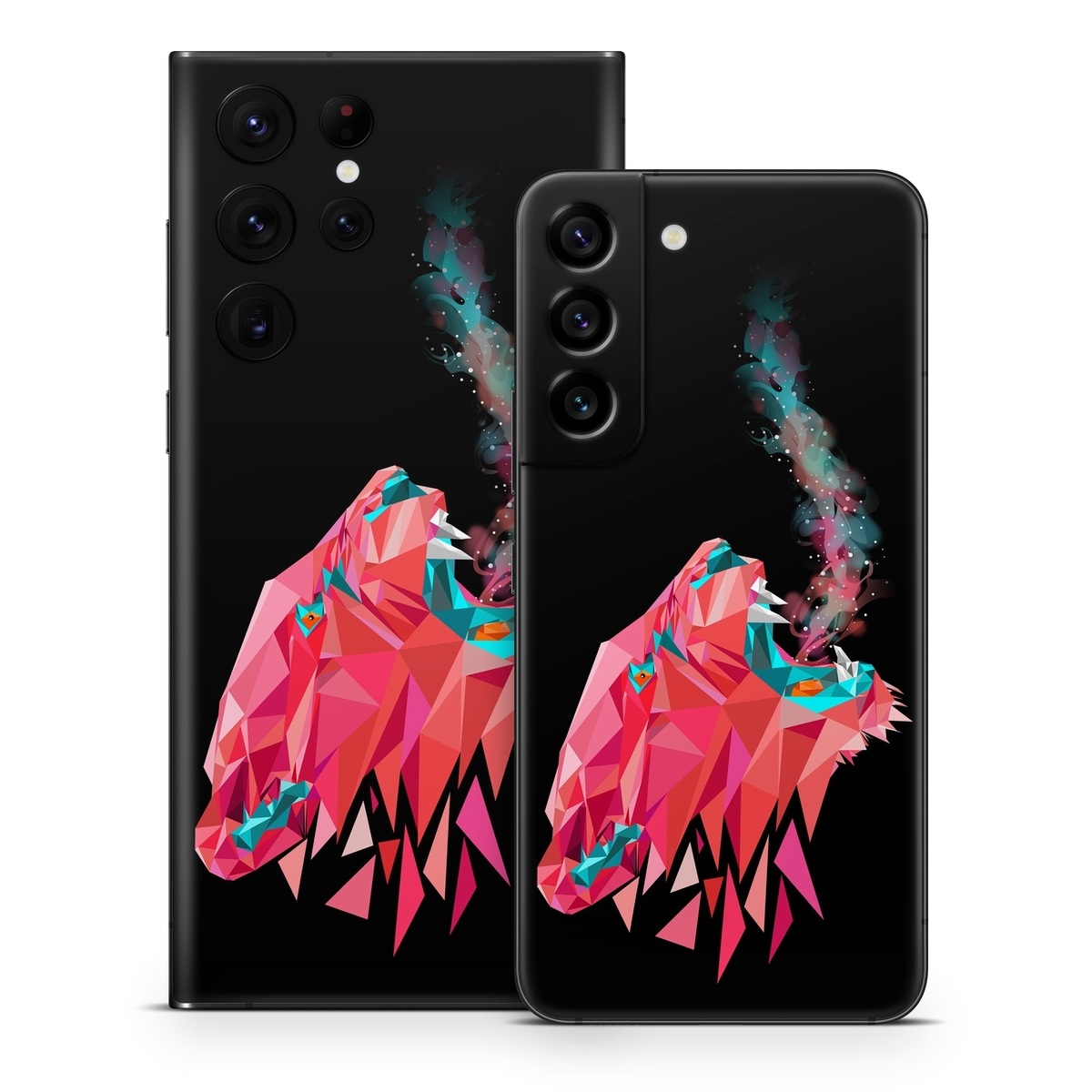 Samsung Galaxy S22 Series Skin design of Pink, Graphic design, Illustration, Design, Organism, Graphics, Font, Art, Animation, Pattern, with black, red, pink, gray colors