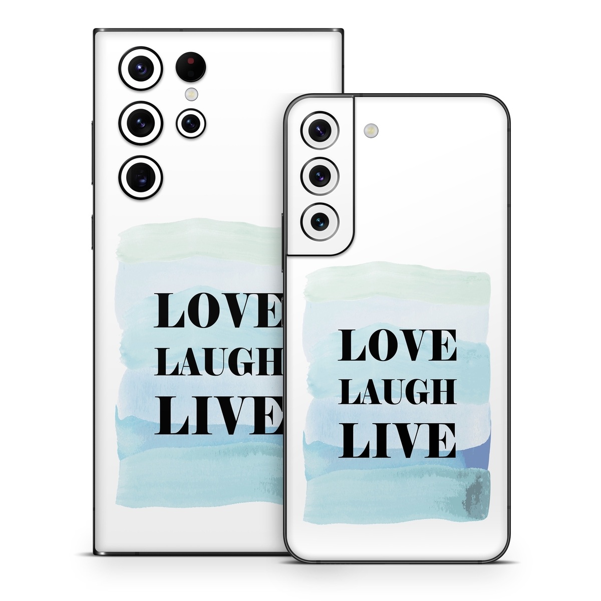 Samsung Galaxy S22 Series Skin design of Rectangle, Sleeve, Font, Linens, Pillow, Electric blue, Logo, Bedding, Facial hair, Brand, with white, black, blue, purple, green colors