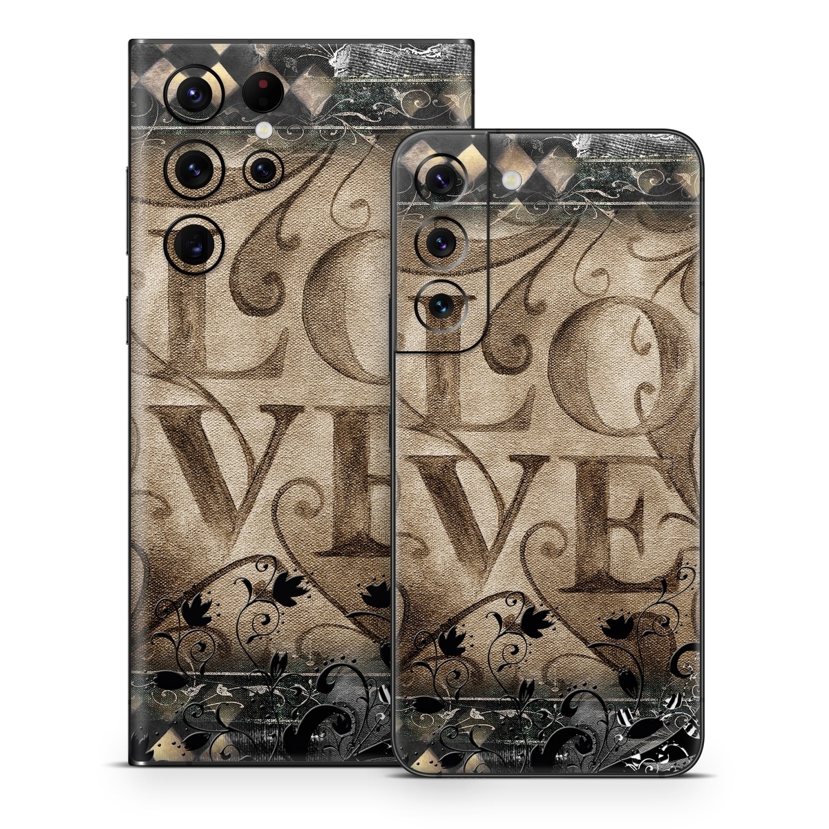 Samsung Galaxy S22 Series Skin design of Pattern, Brown, Design, Textile, Art, with black, gray, green, red colors