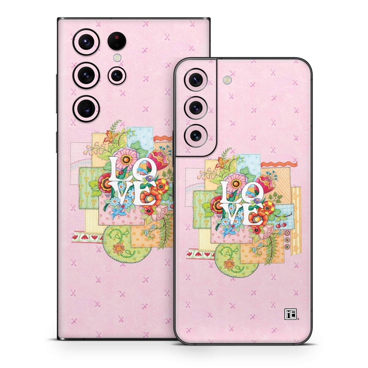 Samsung Galaxy S22 Series Skin design of Illustration, Graphics, Art, with pink, blue, white, orange, yellow, green, red colors
