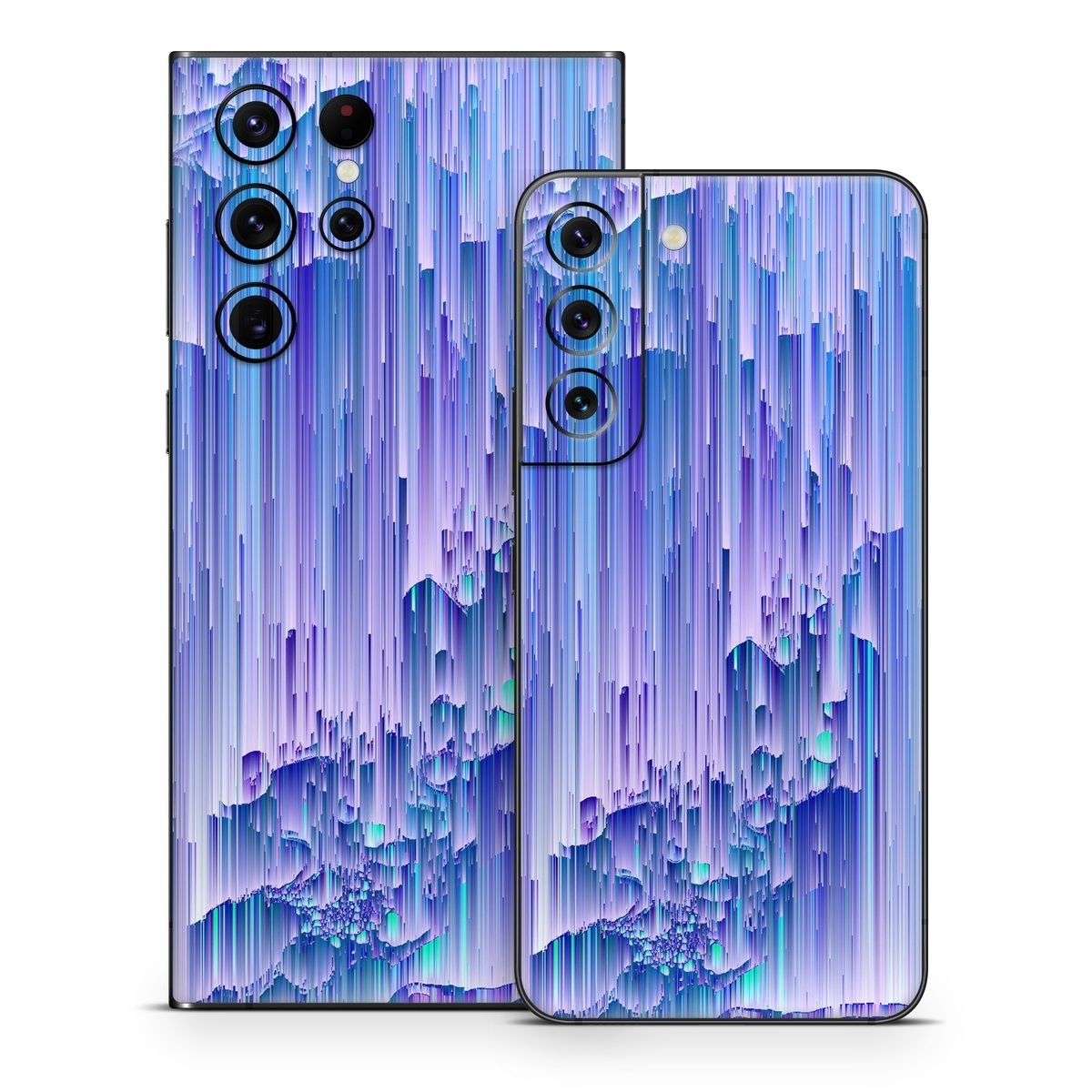 Samsung Galaxy S22 Series Skin design of Blue, Purple, Lavender, Ice, with blue, purple colors