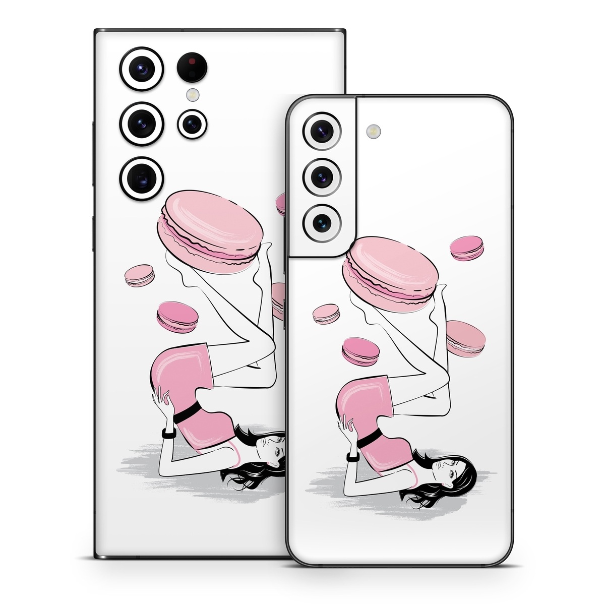 Samsung Galaxy S22 Series Skin design of Gesture, Pink, Cartoon, Happy, Art, Red, Font, Elbow, Magenta, Thumb, with white, black, pink, gray colors