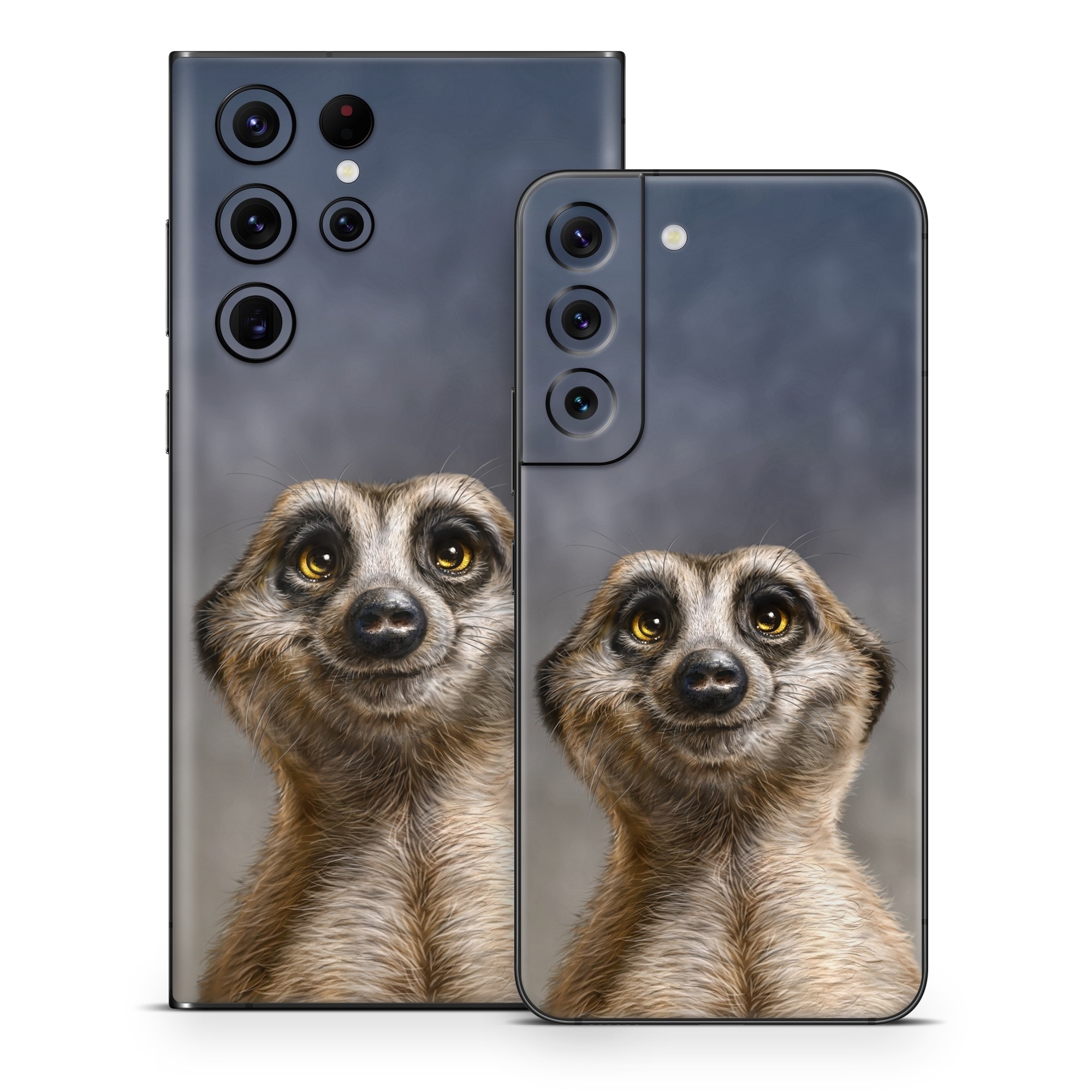 Samsung Galaxy S22 Series Skin design of Face, Head, Eye, Eyelash, Human body, Carnivore, Iris, Terrestrial animal, Whiskers, Snout, with white, gray, brown, yellow, black, blue colors