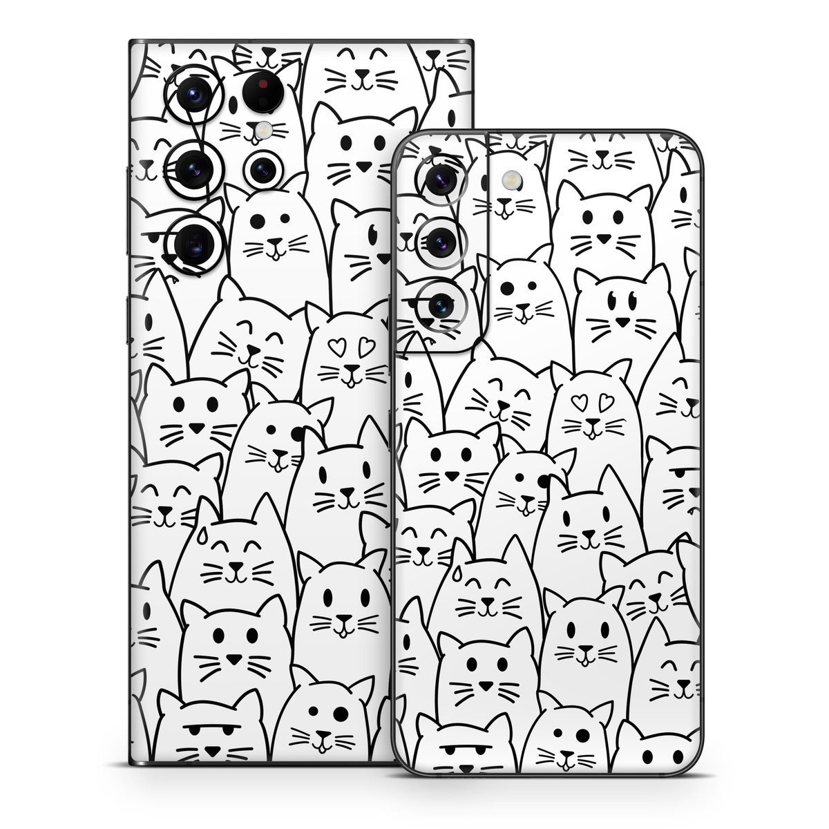 Samsung Galaxy S22 Series Skin design of White, Line art, Text, Black, Pattern, Black-and-white, Line, Design, Font, Organism, with white, black colors