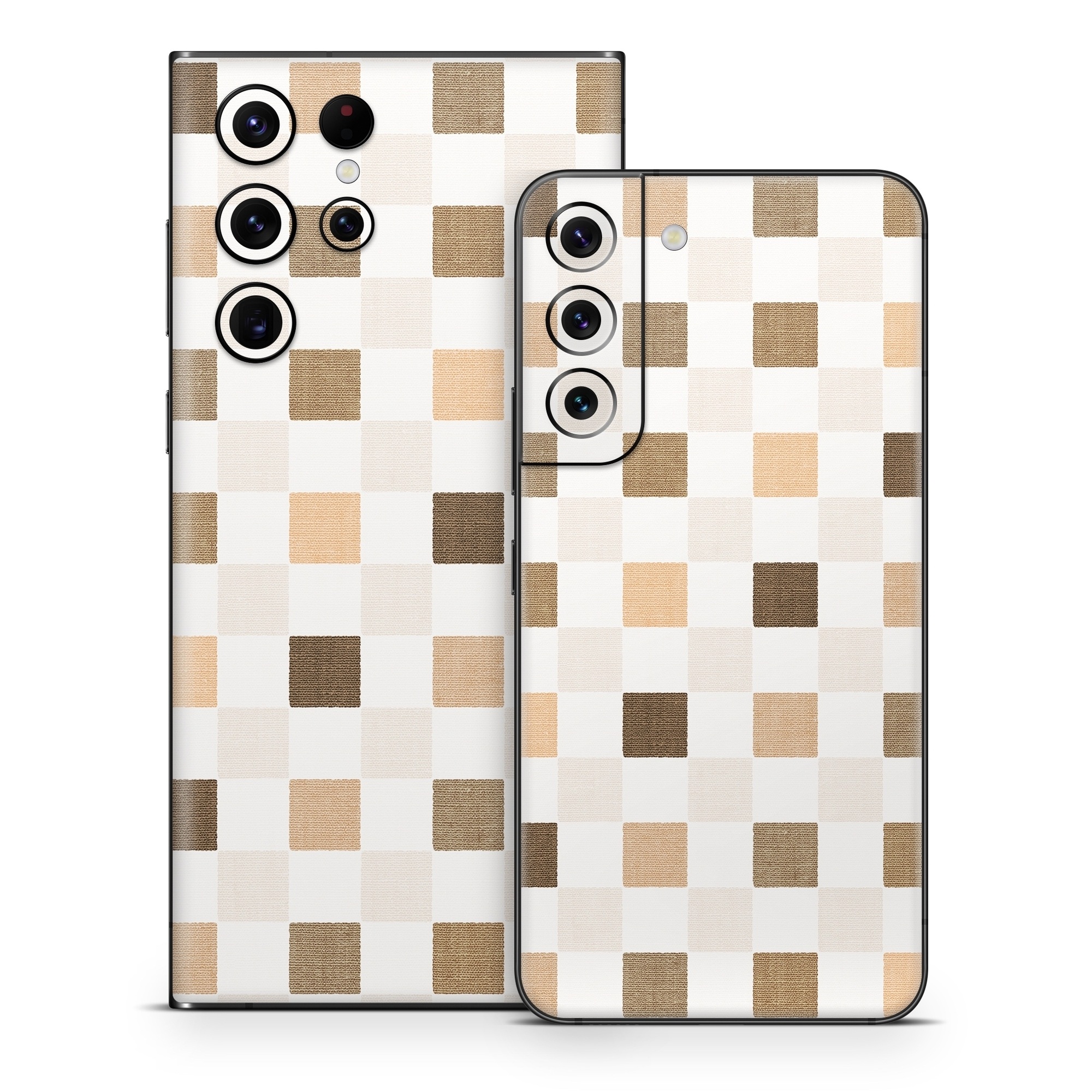 Samsung Galaxy S22 Series Skin design of Brown, Rectangle, Beige, Textile, Sleeve, Grey, Khaki, Material property, Symmetry, Art, with white, gray, brown colors