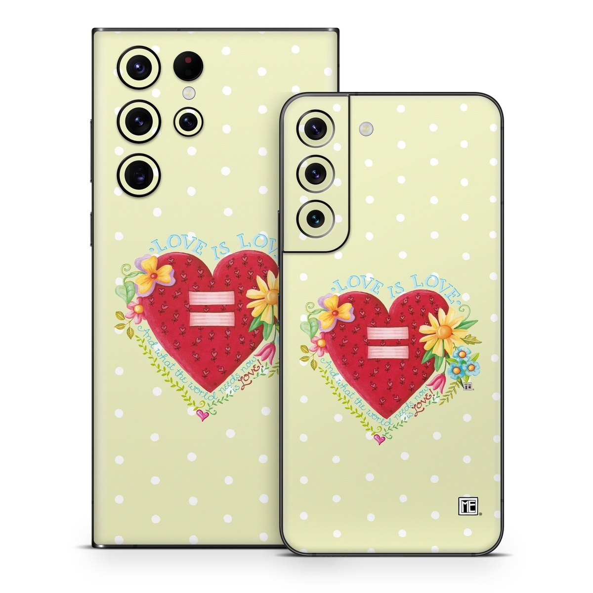 Samsung Galaxy S22 Series Skin design of Heart, Illustration, Pattern, Love, Valentine's day, Visual arts, Art, Graphic design, with red, blue, yellow, orange, purple, green, pink colors