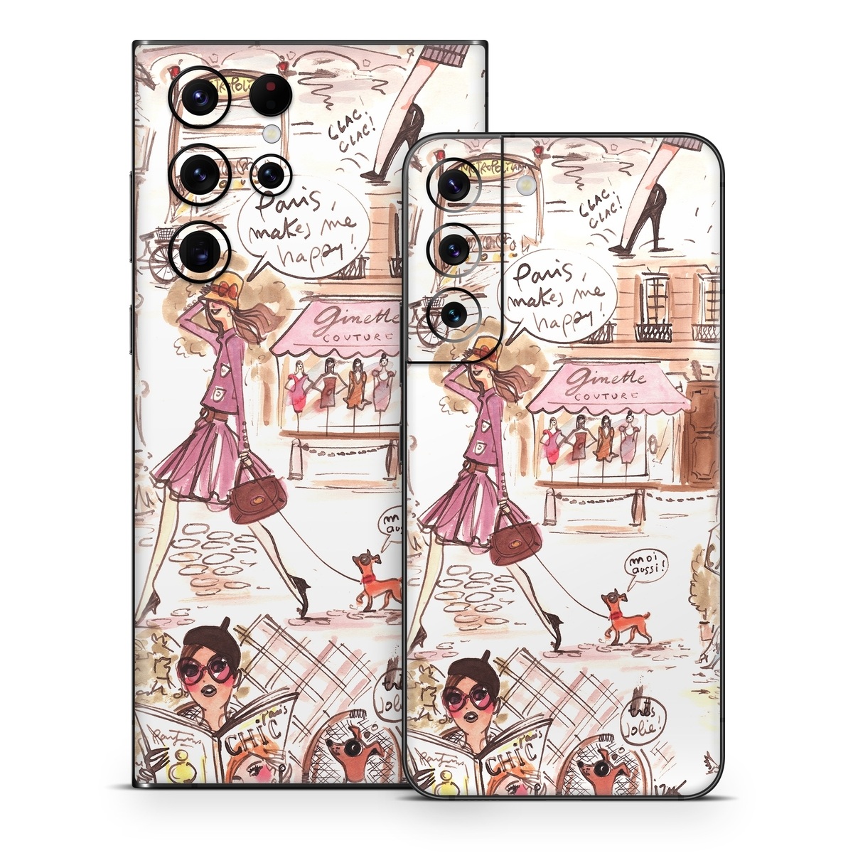 Samsung Galaxy S22 Series Skin design of Cartoon, Illustration, Comic book, Fiction, Comics, Art, Human, Organism, Fictional character, Style, with gray, white, pink, red, yellow, green colors