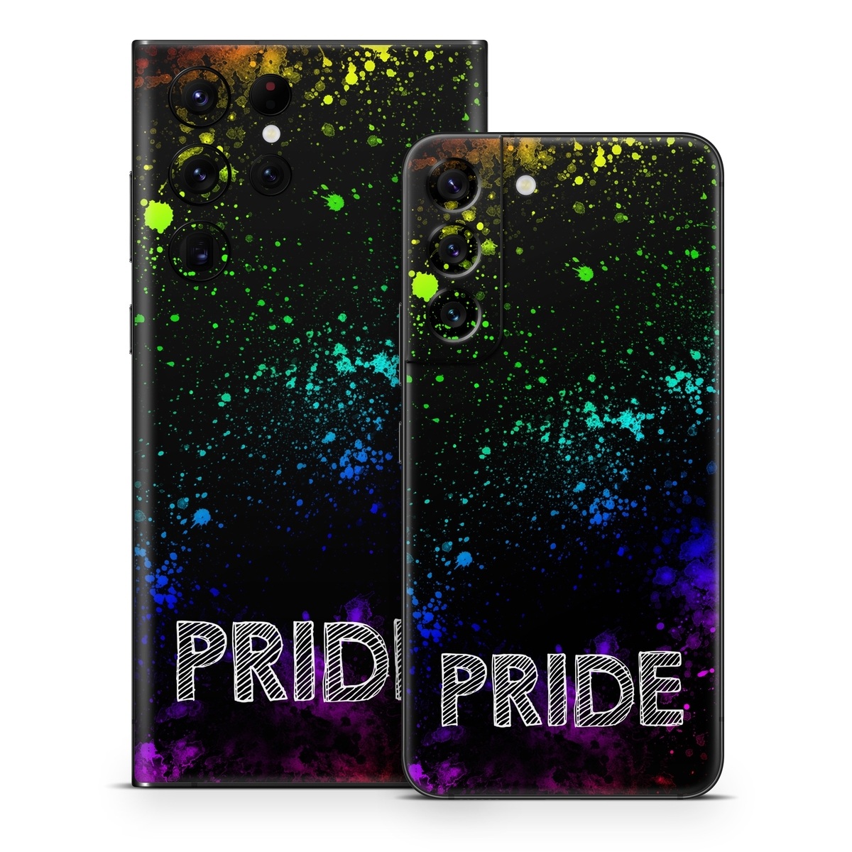 Samsung Galaxy S22 Series Skin design of Green, Text, Graphic design, Font, Graphics, Design, Illustration, Space, Visual effect lighting, Circle, with black, white, blue, purple, green, yellow, orange, red colors